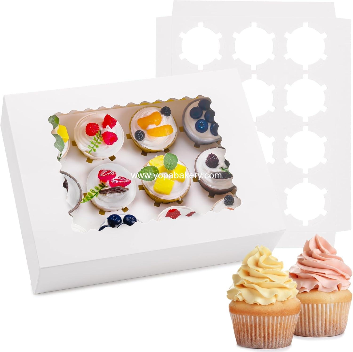 Wholesale 6PCS Cupcake Boxes - Hold 12 Cupcake Containers with Window, Food Grade Holder for Easy Transport and Presentation - Ideal for Cupcakes, Desserts, and More, Factory