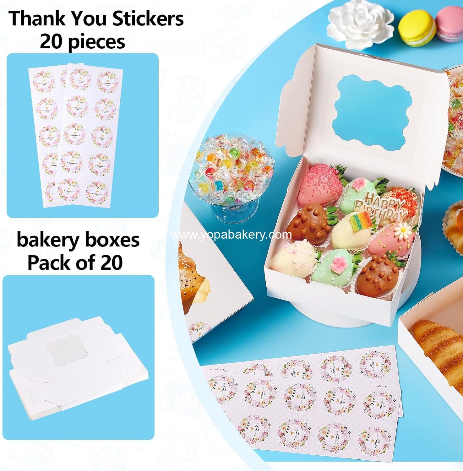 Wholesale 20pcs White Cookie Boxes with Window, 6x6x3 inches Treat Boxes for Desserts, Bakery, Pastry, Candy, Truffles Factory Wholesale 20pcs White Cookie Boxes with Window, 6x6x3 inches Treat Boxes for Desserts, Bakery, Pastry, Candy, Truffles Factory