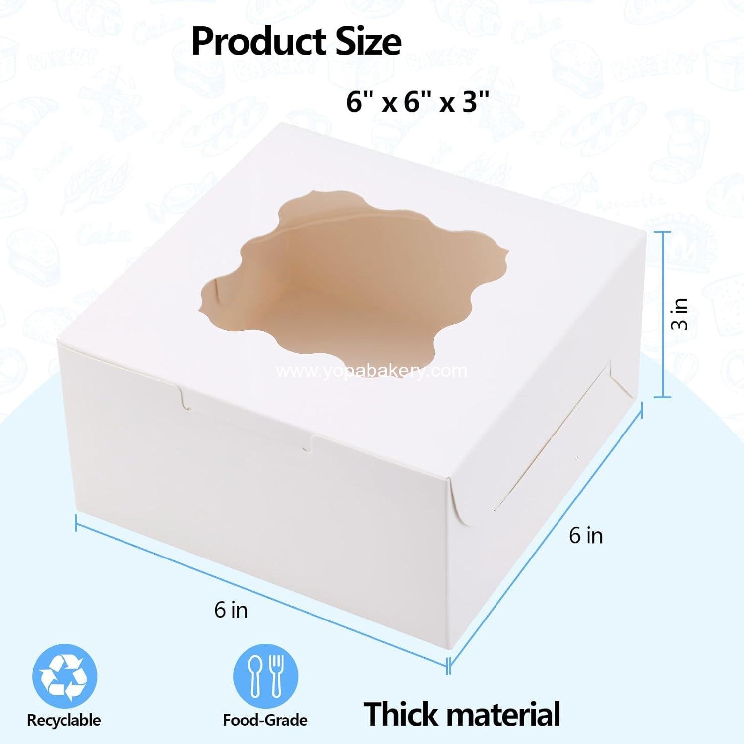 Wholesale 20pcs White Cookie Boxes with Window, 6x6x3 inches Treat Boxes for Desserts, Bakery, Pastry, Candy, Truffles Factory Wholesale 20pcs White Cookie Boxes with Window, 6x6x3 inches Treat Boxes for Desserts, Bakery, Pastry, Candy, Truffles Factory