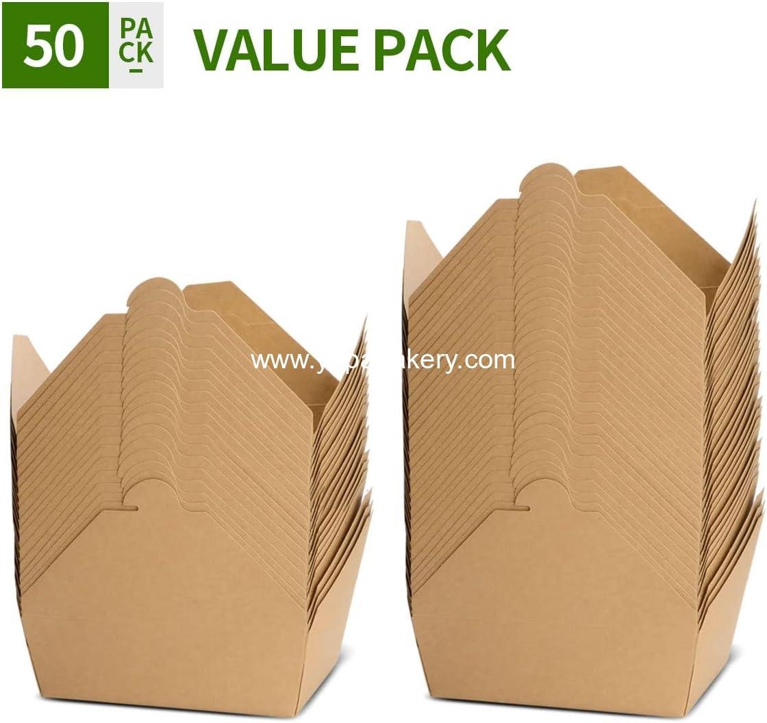 Wholesale 50 Pack 70 oz Large Take Out Food Containers - Heavy Duty Microwavable Kraft Brown Paper Boxes - Grease Resistant Lunch Box for Restaurant, Household, Party Factory