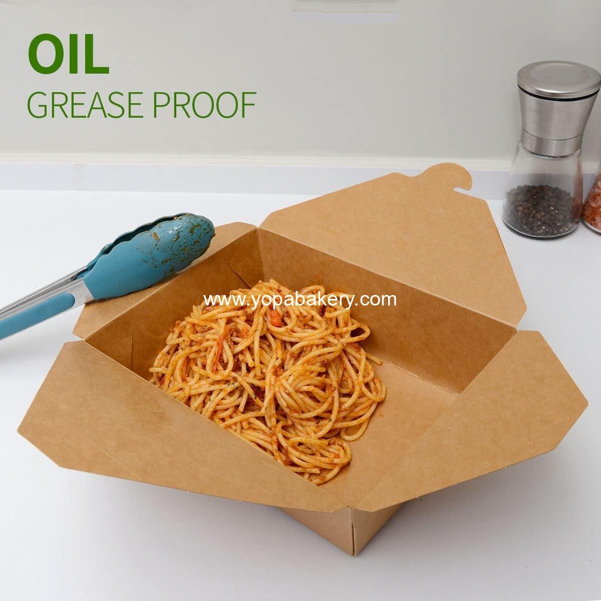 Wholesale 50 Pack 70 oz Large Take Out Food Containers - Heavy Duty Microwavable Kraft Brown Paper Boxes - Grease Resistant Lunch Box for Restaurant, Household, Party Factory