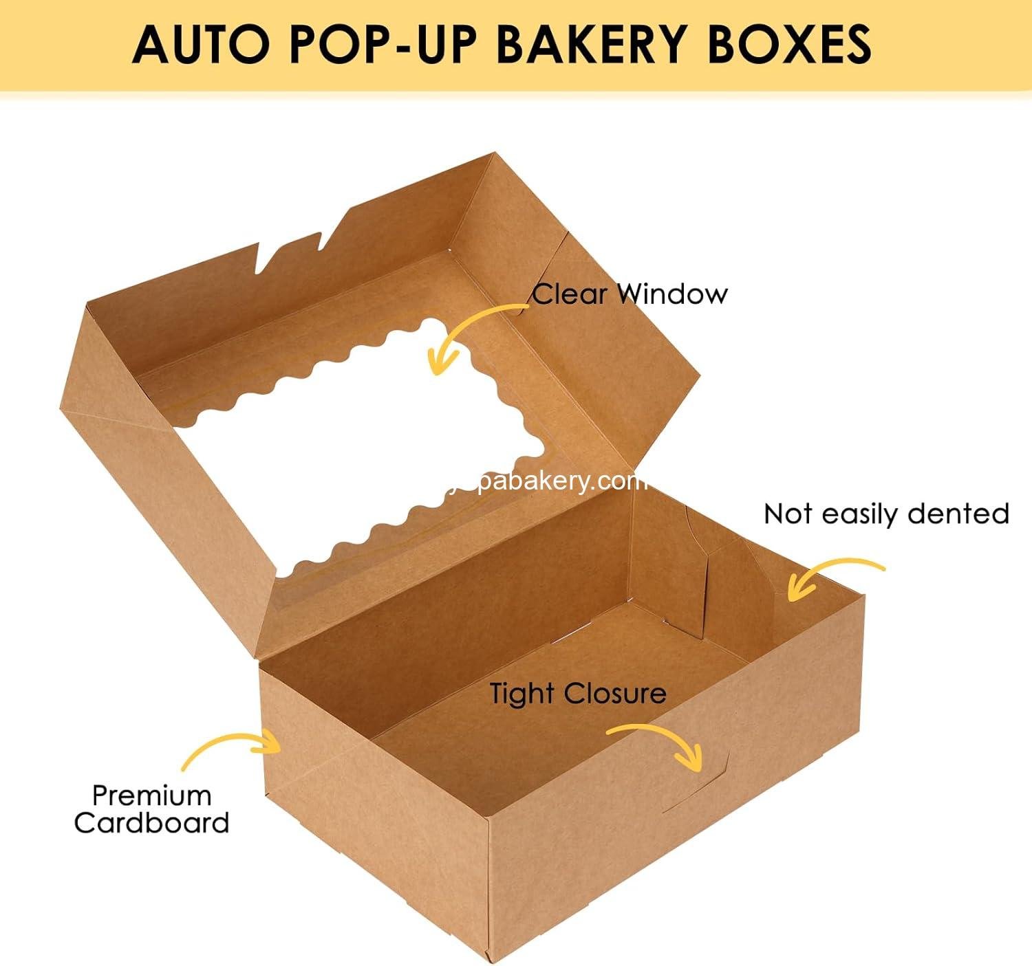 Wholesale 28pcs Cookie Boxes with Window, 9x6x3 Inch Brown Bakery Containers for Pastry, Chocolate Covered Strawberries, Candy, Muffins, Donuts Factory