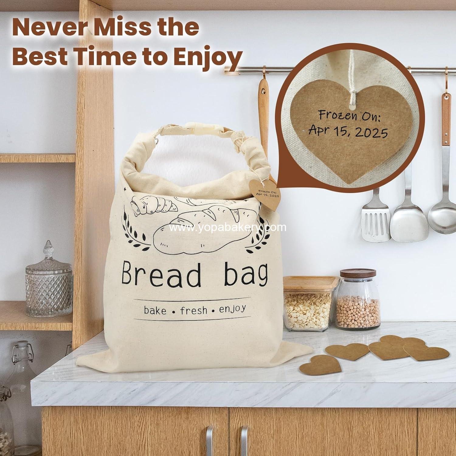 Wholesale Personalized Beeswax Bread Bags for Homemade Sourdough, 1 Cotton Bag with TPU Lining & 1 Bowl Cover – Multi Closure Design, Easy to Clean, Reusable, Durable, Keeps Breads Fresh Longer Factory
