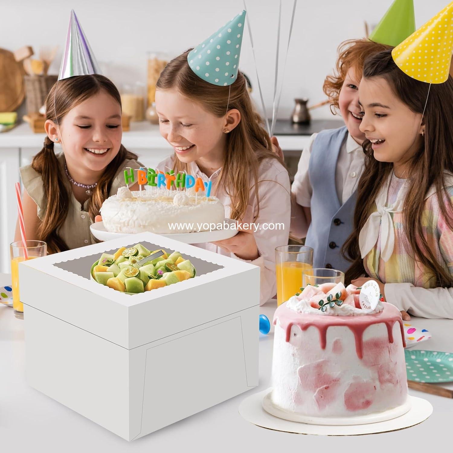 Wholesale 2 Pack Cake Boxes 12x12x8 Inches with Cake Boards, White Bakery Boxes with Large Window, Disposable Transport Containers with Lids for Wedding, Birthday, Cookies, Pies Factory Wholesale 2 Pack Cake Boxes 12x12x8 Inches with Cake Boards, White Bakery Boxes with Large Window, Disposable Transport Containers with Lids for Wedding, Birthday, Cookies, Pies Factory