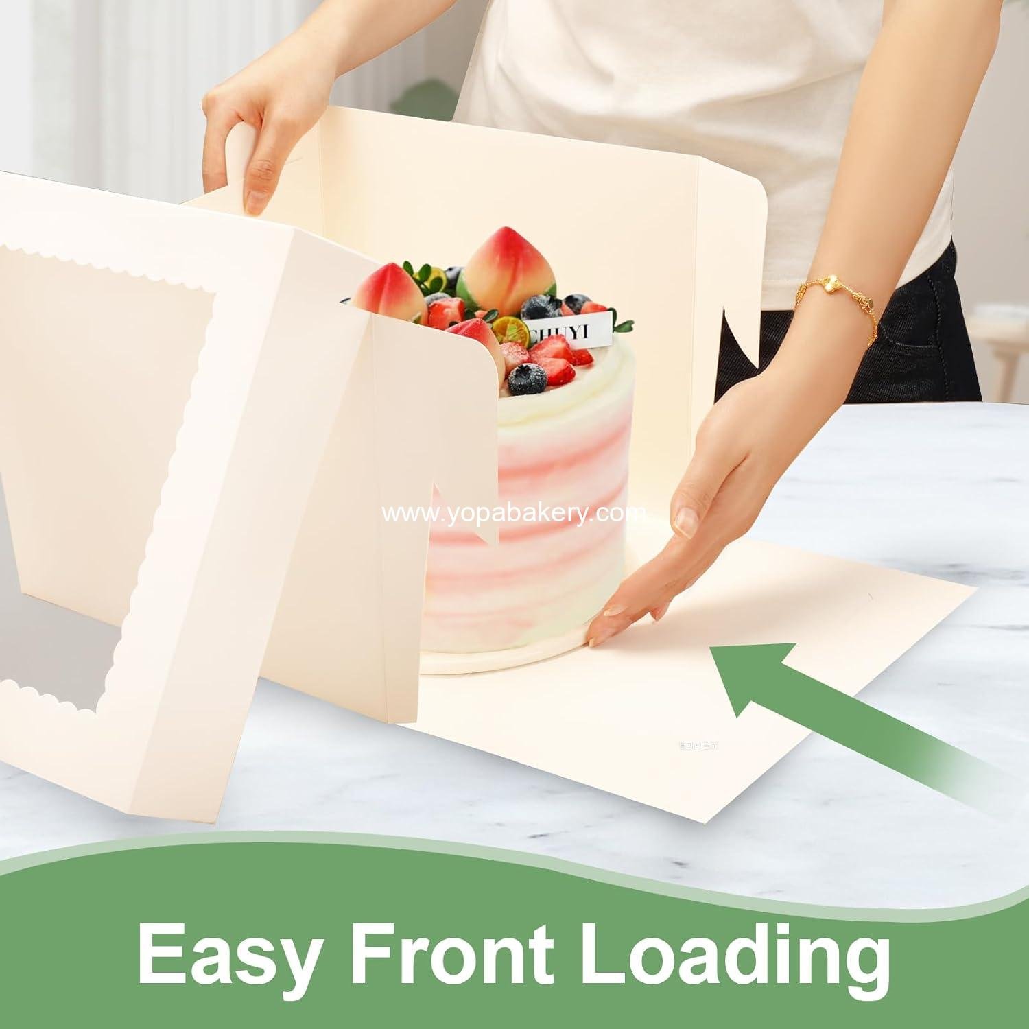 Wholesale 2 Pack Cake Boxes 12x12x8 Inches with Cake Boards, White Bakery Boxes with Large Window, Disposable Transport Containers with Lids for Wedding, Birthday, Cookies, Pies Factory Wholesale 2 Pack Cake Boxes 12x12x8 Inches with Cake Boards, White Bakery Boxes with Large Window, Disposable Transport Containers with Lids for Wedding, Birthday, Cookies, Pies Factory