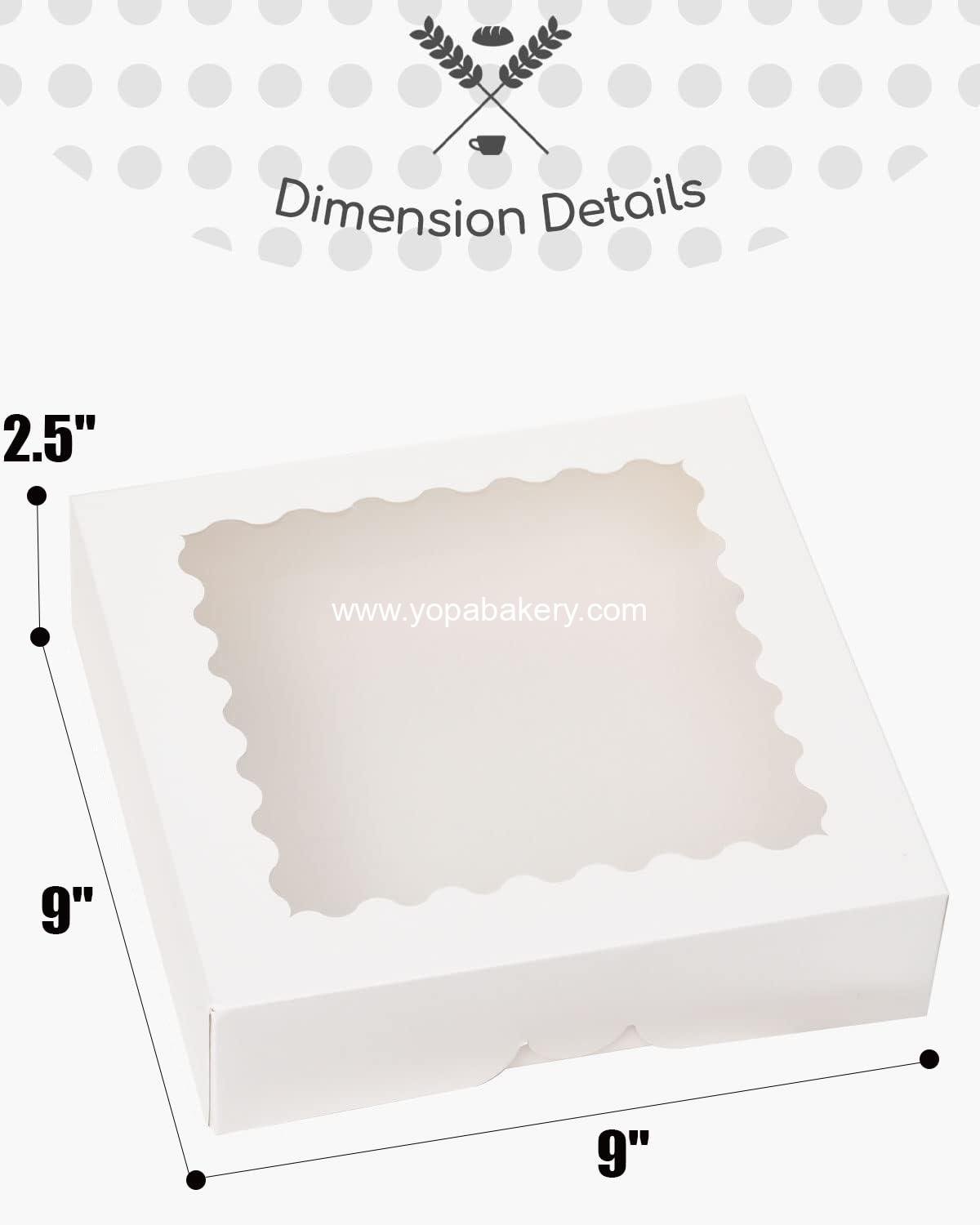 Wholesale Auto Pop-Up 30pcs Pie Box with Window 9x9x2.5 Inch Donut Pastry Boxes White Bakery Box Factory