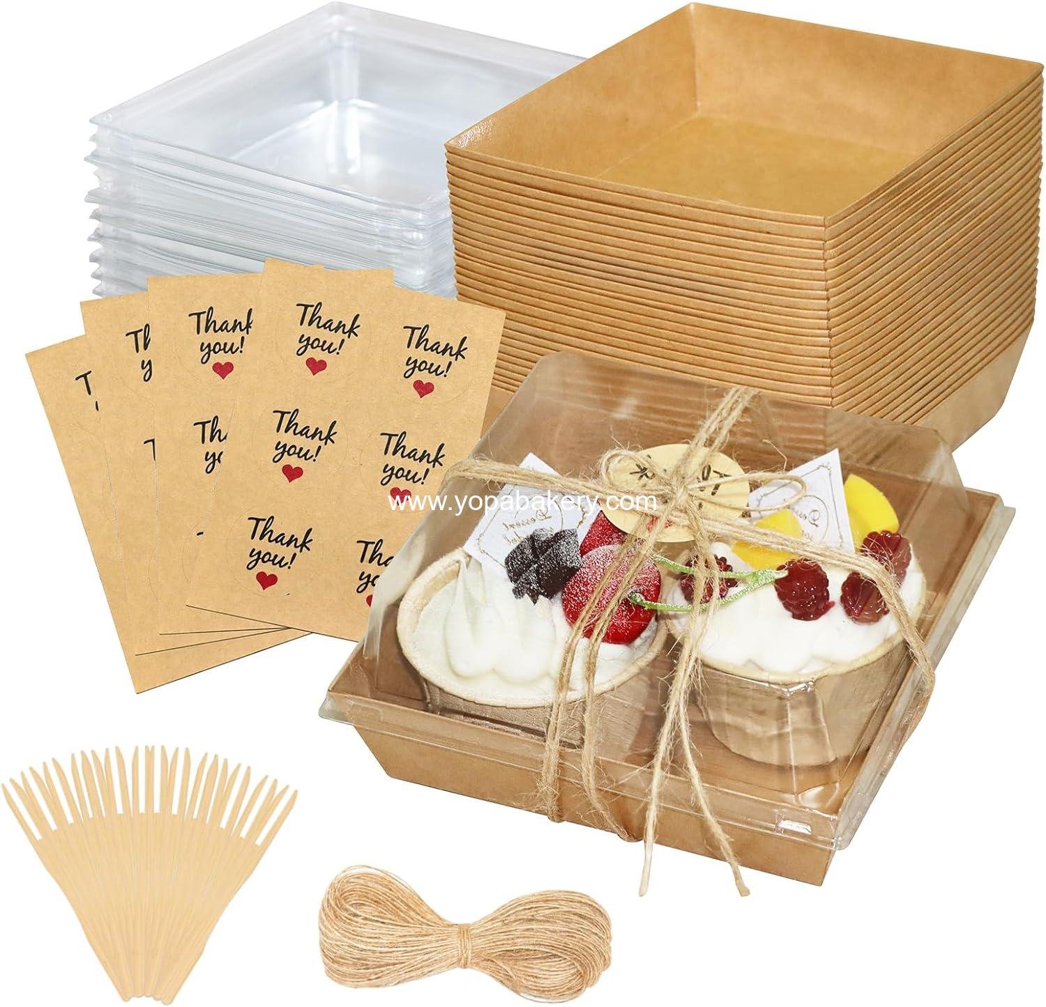 Wholesale 50 Pack Charcuterie Boxes with Clear Lids, Small Dessert Bakery Boxes, Disposable Food Containers for Cake Slices, Cookies, Sandwiches, Brownies - Factory