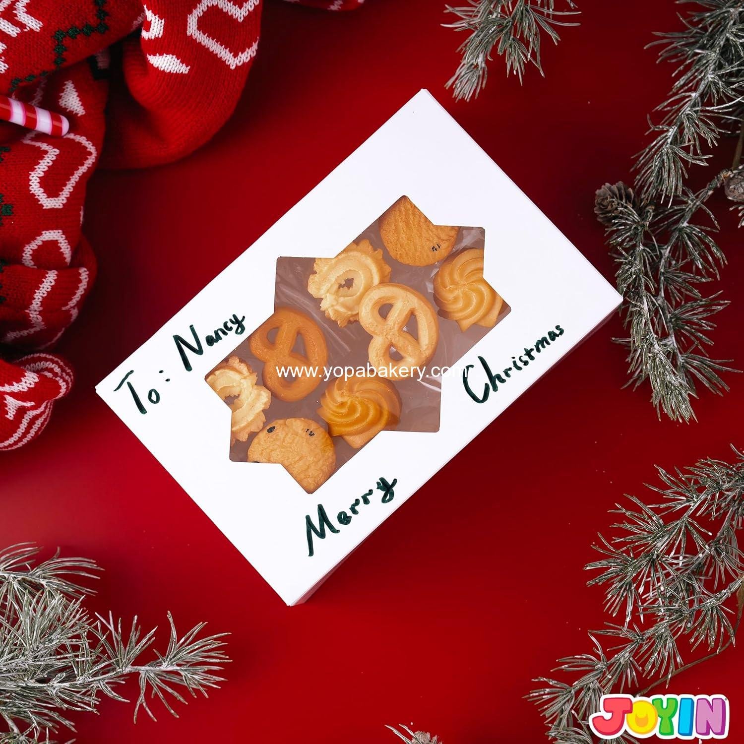 Wholesale 24 PCS Christmas Cookie Boxes for Gift Giving, 8.75” x 5.75” x 2.75” Holiday Bakery Treat Boxes with Window for Pastries, Cupcakes, Chocolate, Candy, Brownies, Donuts Factory Wholesale 24 PCS Christmas Cookie Boxes for Gift Giving, 8.75” x 5.75” x 2.75” Holiday Bakery Treat Boxes with Window for Pastries, Cupcakes, Chocolate, Candy, Brownies, Donuts Factory