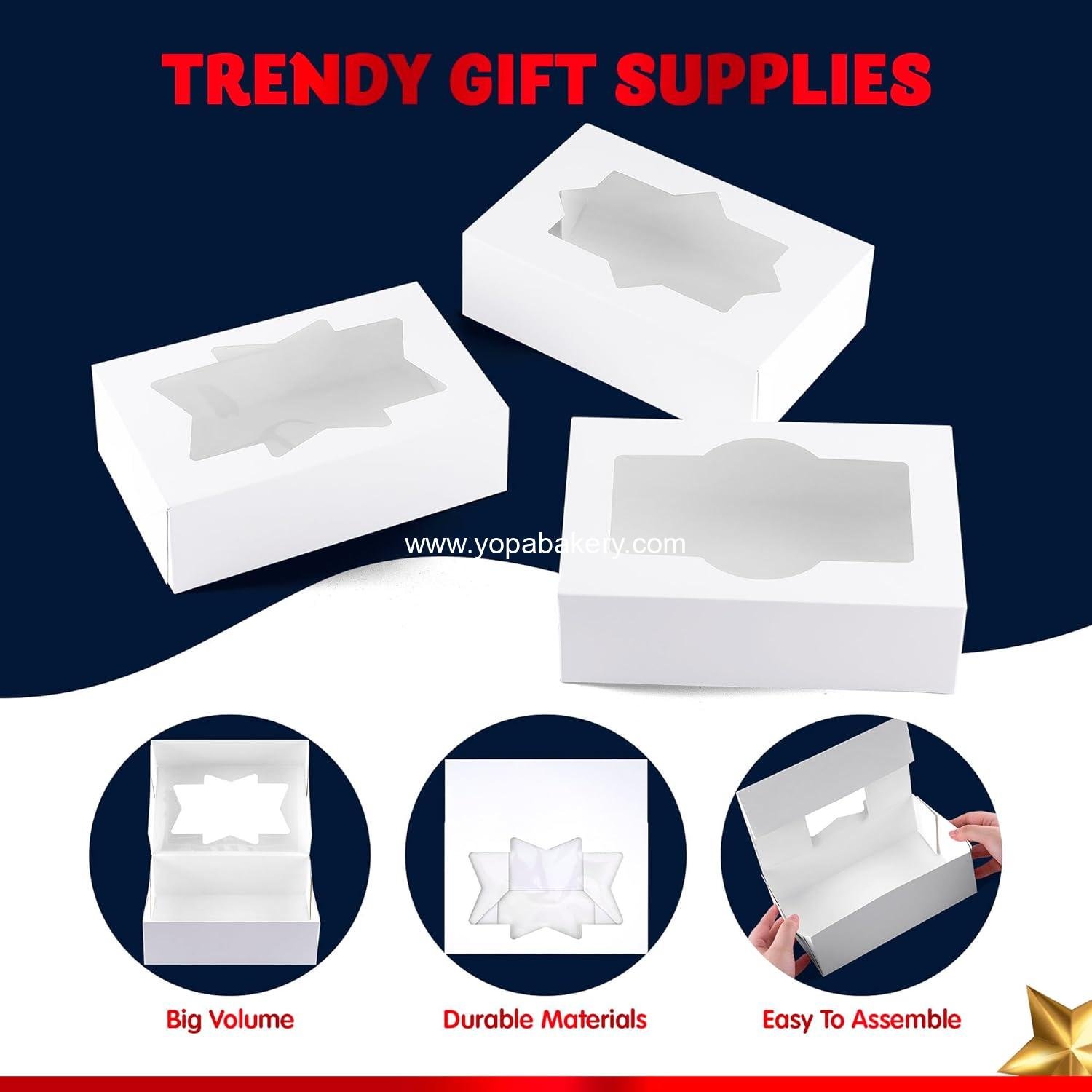 Wholesale 24 PCS Christmas Cookie Boxes for Gift Giving, 8.75” x 5.75” x 2.75” Holiday Bakery Treat Boxes with Window for Pastries, Cupcakes, Chocolate, Candy, Brownies, Donuts Factory Wholesale 24 PCS Christmas Cookie Boxes for Gift Giving, 8.75” x 5.75” x 2.75” Holiday Bakery Treat Boxes with Window for Pastries, Cupcakes, Chocolate, Candy, Brownies, Donuts Factory