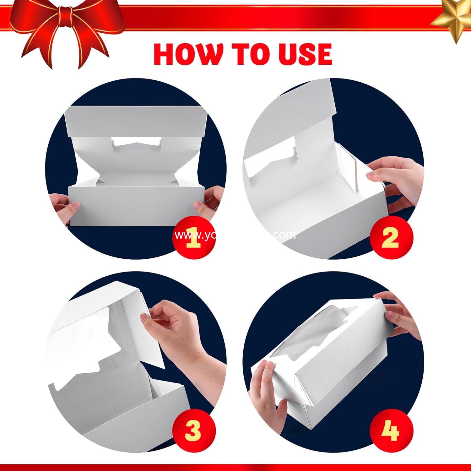 Wholesale 24 PCS Christmas Cookie Boxes for Gift Giving, 8.75” x 5.75” x 2.75” Holiday Bakery Treat Boxes with Window for Pastries, Cupcakes, Chocolate, Candy, Brownies, Donuts Factory Wholesale 24 PCS Christmas Cookie Boxes for Gift Giving, 8.75” x 5.75” x 2.75” Holiday Bakery Treat Boxes with Window for Pastries, Cupcakes, Chocolate, Candy, Brownies, Donuts Factory