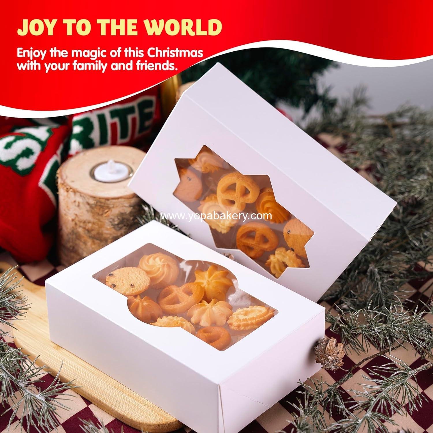 Wholesale 24 PCS Christmas Cookie Boxes for Gift Giving, 8.75” x 5.75” x 2.75” Holiday Bakery Treat Boxes with Window for Pastries, Cupcakes, Chocolate, Candy, Brownies, Donuts Factory Wholesale 24 PCS Christmas Cookie Boxes for Gift Giving, 8.75” x 5.75” x 2.75” Holiday Bakery Treat Boxes with Window for Pastries, Cupcakes, Chocolate, Candy, Brownies, Donuts Factory