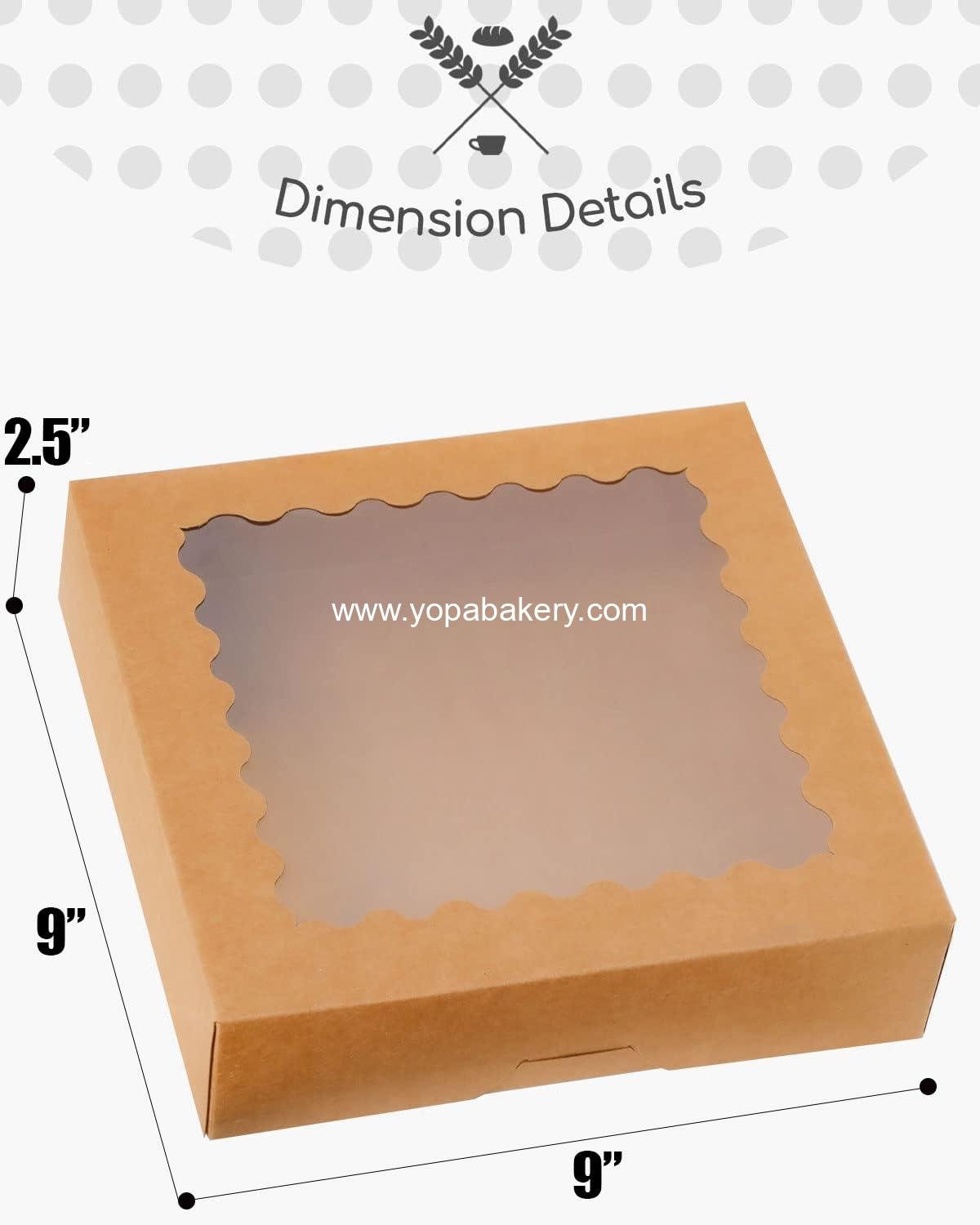 Wholesale 30pcs Auto Pop-Up Pie Box with Window 9x9x2.5 Inch Donut Pastry Bakery Box Factory