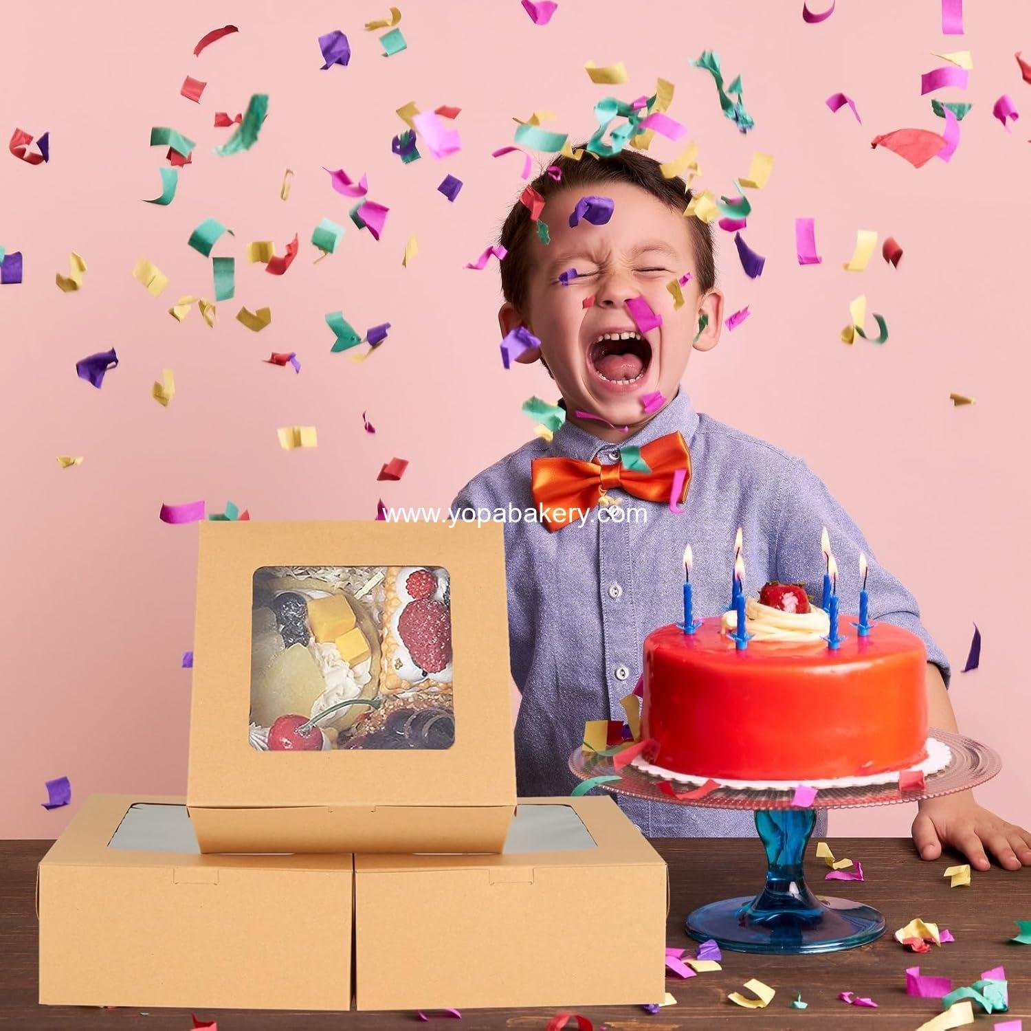 Wholesale 100 PCS Cupcake Boxes with Window 4 Count Cupcake Containers 6x6x3 Inch Brown Kraft Paper Treat Boxes with Insert for Muffins Cookies Macarons Donuts Factory