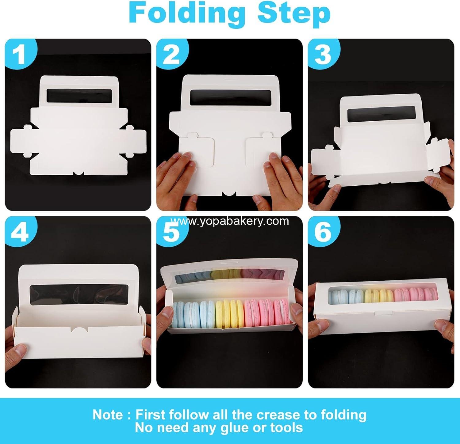 Wholesale 28 Pack Macaron Boxes with Clear Window Small Pastry Bakery Packaging for 6 Desserts Wedding Gift Factory Wholesale 28 Pack Macaron Boxes with Clear Window Small Pastry Bakery Packaging for 6 Desserts Wedding Gift Factory