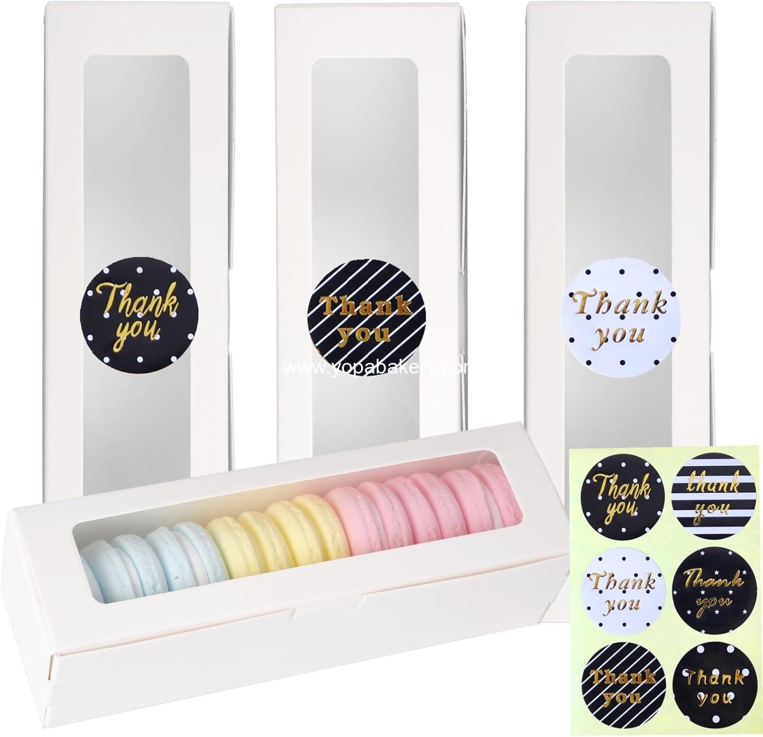 28 Pack Macaron Boxes with Clear Window Small Macaron Pastry Bakery Packaging Container for 6 Bakery Cocoa Truffle Dessert Wedding Gift