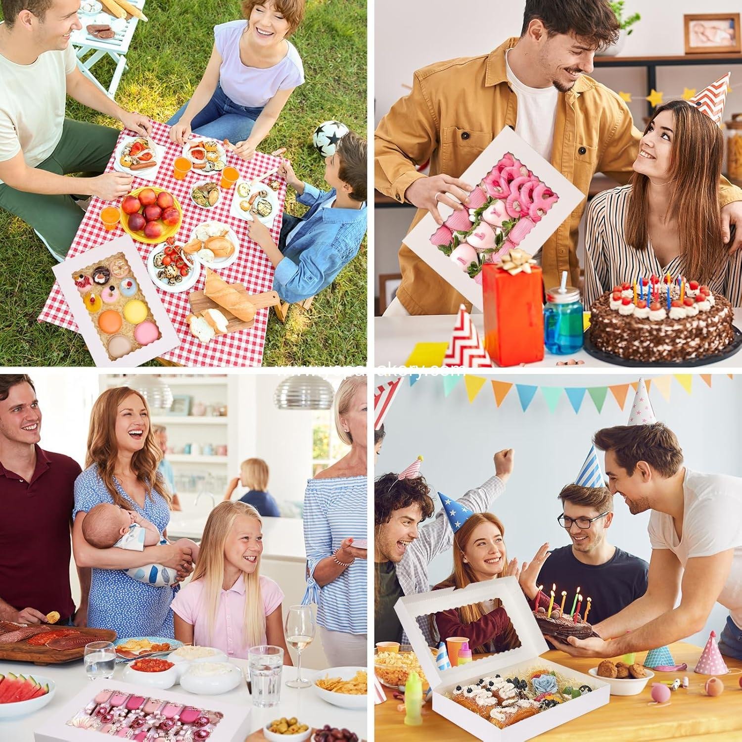 Wholesale 40pcs Large Bakery Boxes 16x11x2.5 Inches Auto-Popup Cookie Boxes with Window for Donuts Treats Pastries Pies Muffins Chocolate Covered Strawberries Factory Wholesale 40pcs Large Bakery Boxes 16x11x2.5 Inches Auto-Popup Cookie Boxes with Window for Donuts Treats Pastries Pies Muffins Chocolate Covered Strawberries Factory