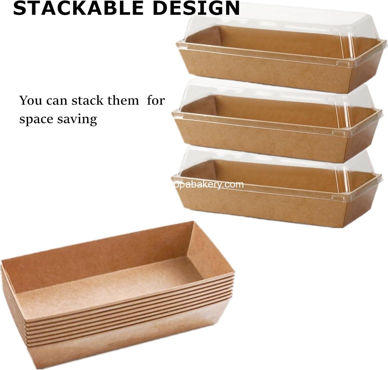 Wholesale 100 Pack Disposable Sandwich Boxes, Paper Charcuterie Boxes with Clear Lids, Swiss Roll Cake Containers, To-Go Dessert Boxes for Sushi, Muffins, Treats, Waffles, Cookies - OEM Factory