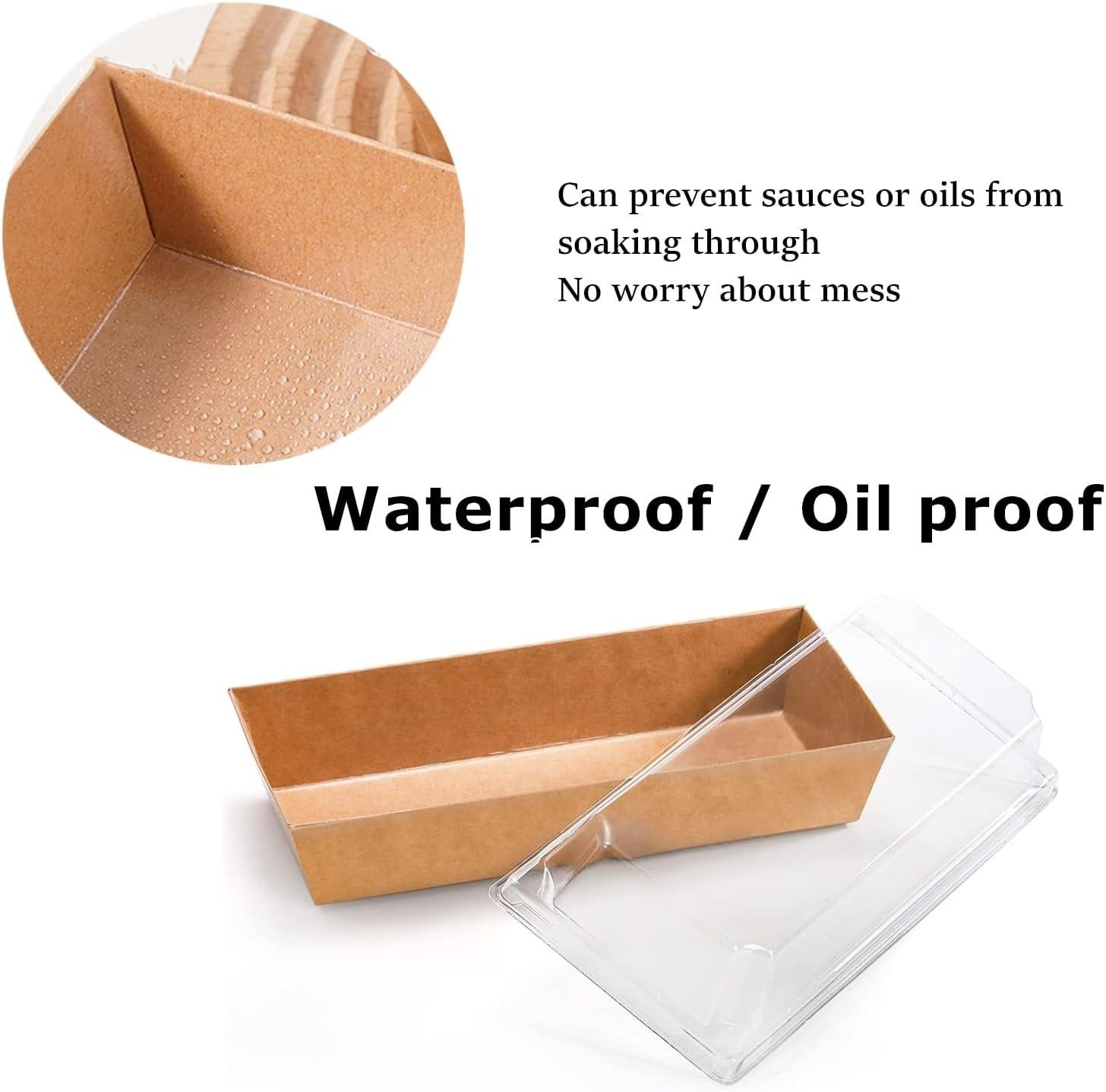 Wholesale 100 Pack Disposable Sandwich Boxes, Paper Charcuterie Boxes with Clear Lids, Swiss Roll Cake Containers, To-Go Dessert Boxes for Sushi, Muffins, Treats, Waffles, Cookies - OEM Factory