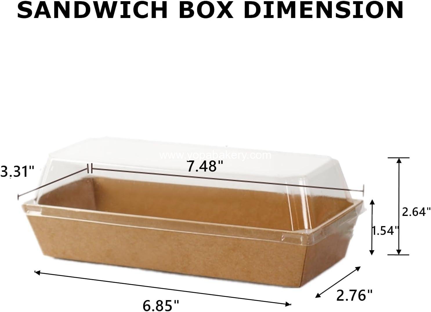 Wholesale 100 Pack Disposable Sandwich Boxes, Paper Charcuterie Boxes with Clear Lids, Swiss Roll Cake Containers, To-Go Dessert Boxes for Sushi, Muffins, Treats, Waffles, Cookies - OEM Factory