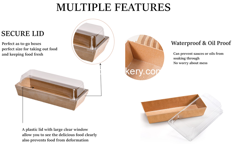 Wholesale 100 Pack Disposable Sandwich Boxes, Paper Charcuterie Boxes with Clear Lids, Swiss Roll Cake Containers, To-Go Dessert Boxes for Sushi, Muffins, Treats, Waffles, Cookies - OEM Factory