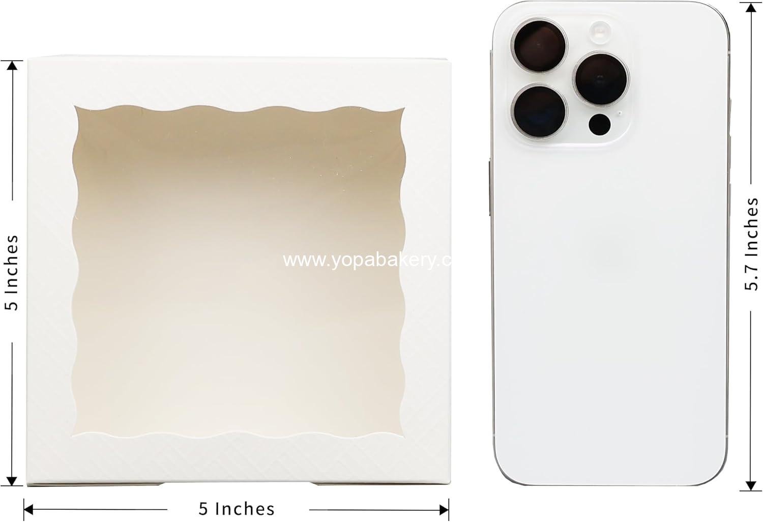 Wholesale 50pcs 5x5x2 Inch Cookie Boxes with Window - White Bakery Pastry Boxes for Macarons, Desserts, Cupcakes, Donuts, Muffins Factory Wholesale 50pcs 5x5x2 Inch Cookie Boxes with Window - White Bakery Pastry Boxes for Macarons, Desserts, Cupcakes, Donuts, Muffins Factory