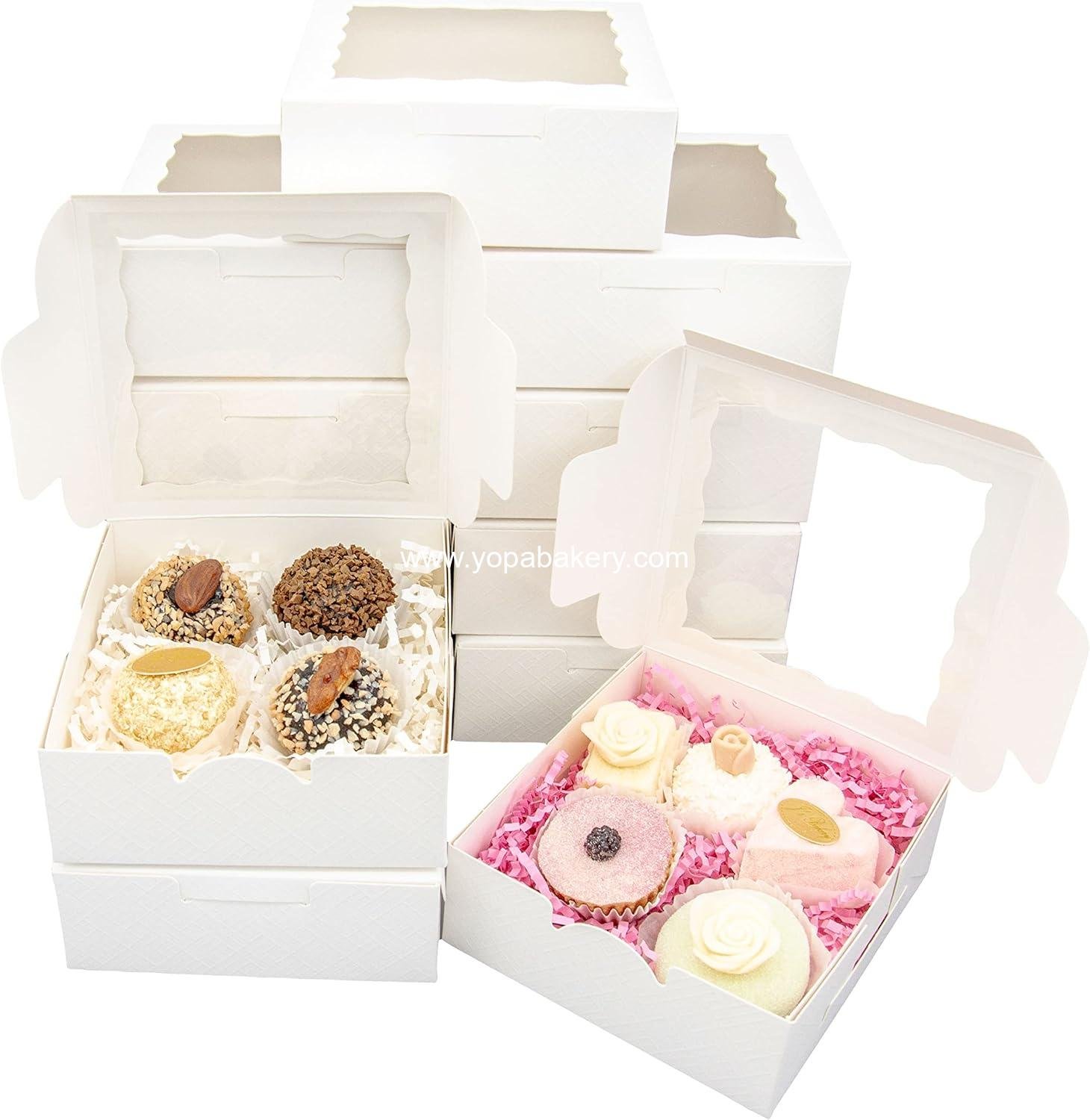 Wholesale 50pcs 5x5x2 Inch Cookie Boxes with Window - White Bakery Pastry Boxes for Macarons, Desserts, Cupcakes, Donuts, Muffins Factory Wholesale 50pcs 5x5x2 Inch Cookie Boxes with Window - White Bakery Pastry Boxes for Macarons, Desserts, Cupcakes, Donuts, Muffins Factory
