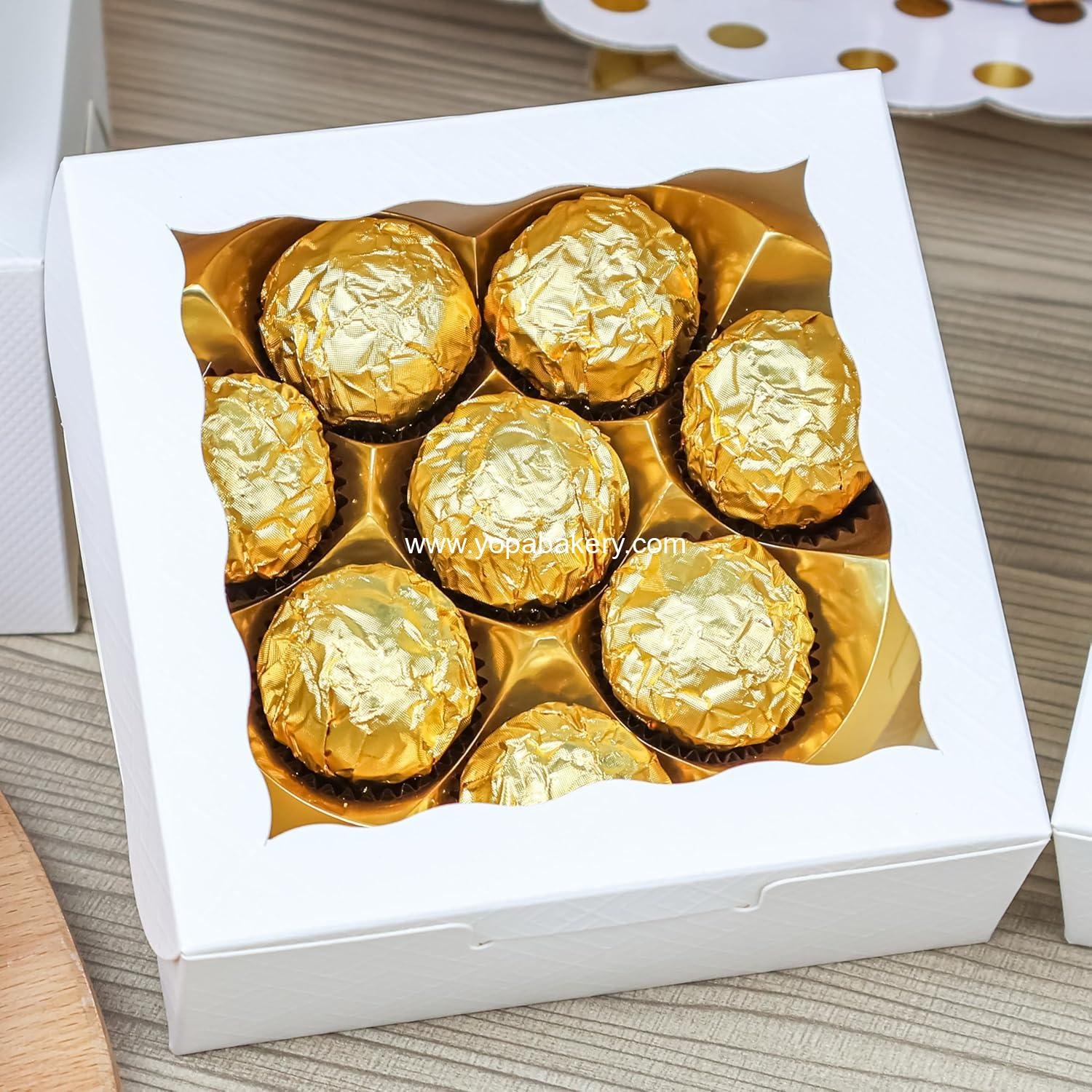 Wholesale 50pcs 5x5x2 Inch Cookie Boxes with Window - White Bakery Pastry Boxes for Macarons, Desserts, Cupcakes, Donuts, Muffins Factory Wholesale 50pcs 5x5x2 Inch Cookie Boxes with Window - White Bakery Pastry Boxes for Macarons, Desserts, Cupcakes, Donuts, Muffins Factory