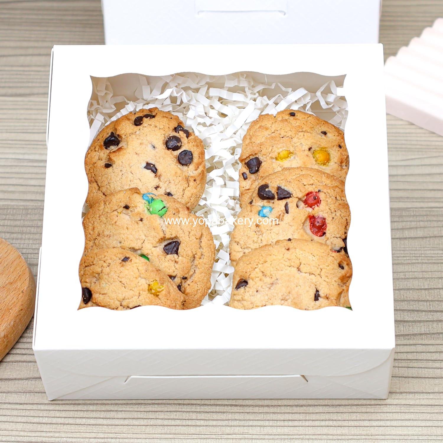 Wholesale 50pcs 5x5x2 Inch Cookie Boxes with Window - White Bakery Pastry Boxes for Macarons, Desserts, Cupcakes, Donuts, Muffins Factory Wholesale 50pcs 5x5x2 Inch Cookie Boxes with Window - White Bakery Pastry Boxes for Macarons, Desserts, Cupcakes, Donuts, Muffins Factory