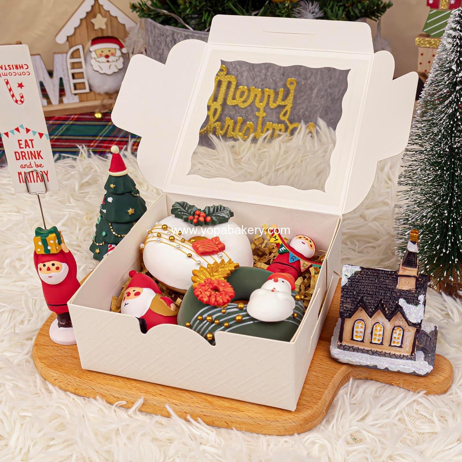 Wholesale 50pcs 5x5x2 Inch Cookie Boxes with Window - White Bakery Pastry Boxes for Macarons, Desserts, Cupcakes, Donuts, Muffins Factory Wholesale 50pcs 5x5x2 Inch Cookie Boxes with Window - White Bakery Pastry Boxes for Macarons, Desserts, Cupcakes, Donuts, Muffins Factory