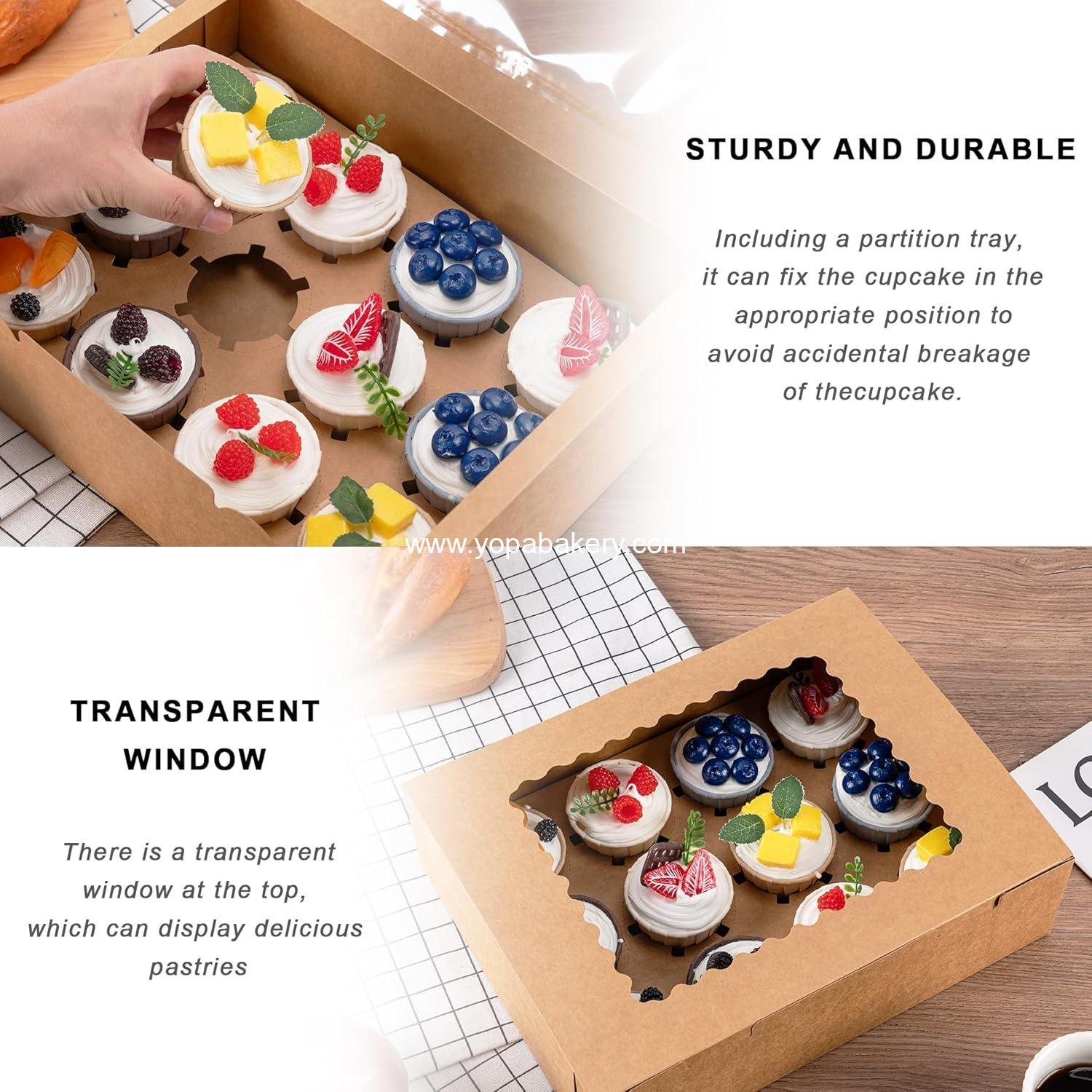 Wholesale 6PCS Cupcake Boxes - Hold 12 Count Cupcake Containers with Window, Food Grade Holder for Easy Transport and Presentation - Ideal for Cupcakes, Desserts, and More (Brown) - Factory Wholesale 6PCS Cupcake Boxes - Hold 12 Count Cupcake Containers with Window, Food Grade Holder for Easy Transport and Presentation - Ideal for Cupcakes, Desserts, and More (Brown) - Factory
