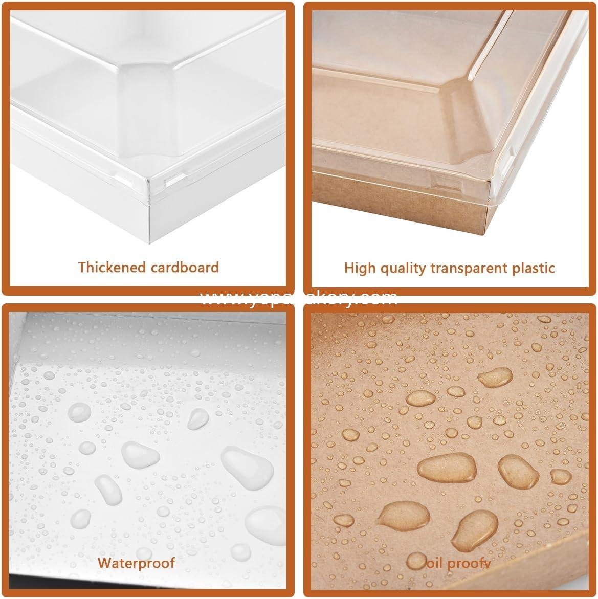 Wholesale 100 Pack Charcuterie Boxes with Clear Lids - Eco-Friendly, Portable, Leak-Proof Food Containers - 50 Brown & 50 White Rectangle - Factory