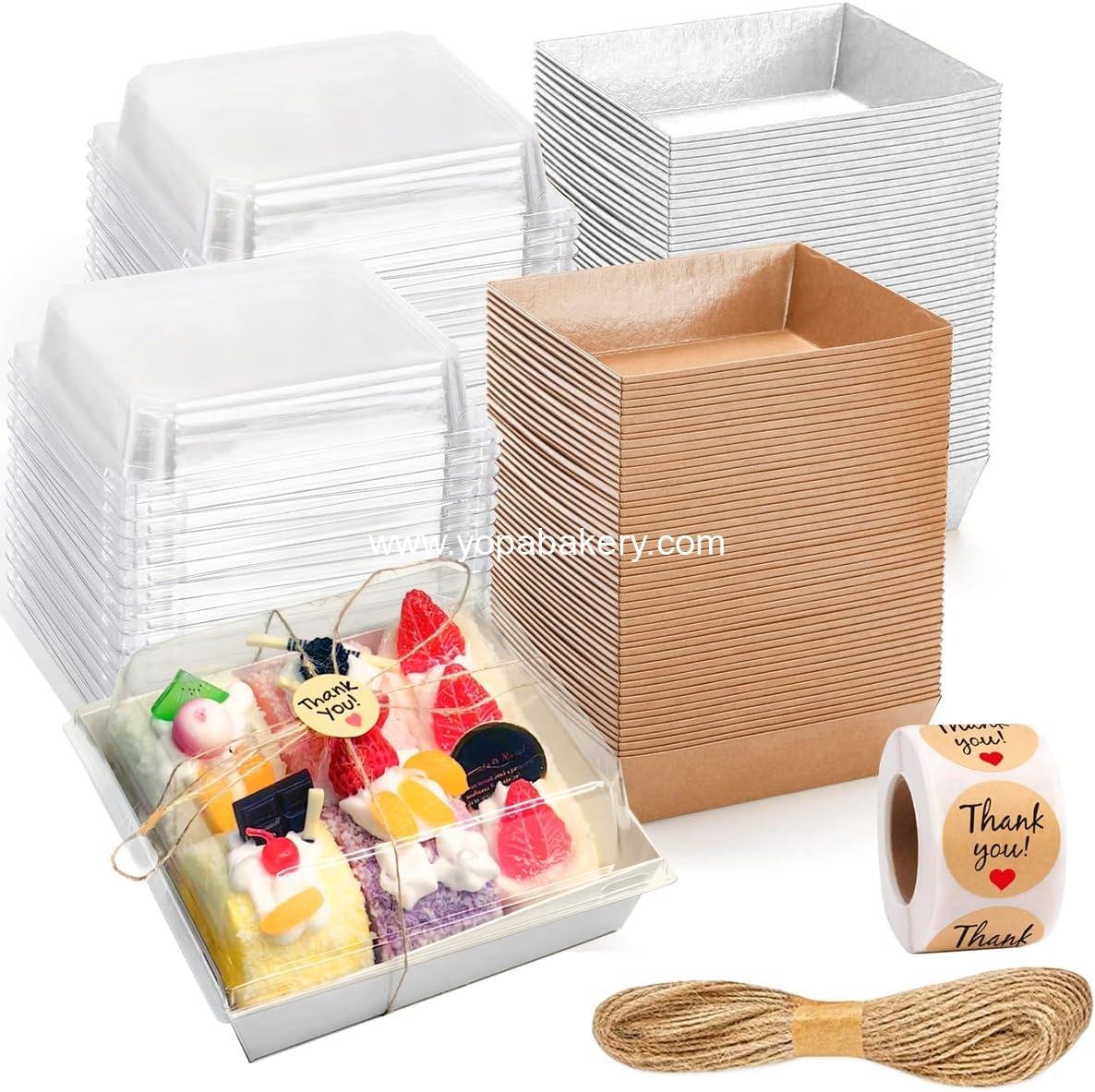 100 Pack Charcuterie Boxes with Clear Lids - Eco-Friendly, Portable, and Leak-Proof Food Containers for Various Delights - 50 Brown & 50 White (Brown&White(Rectangle))