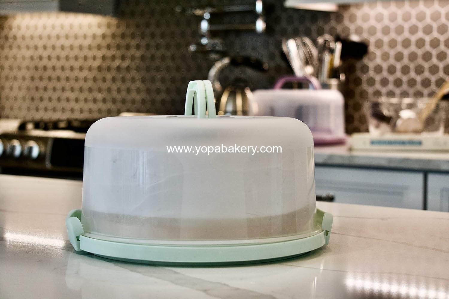 Wholesale Two-Sided Cake Carrier and Serving Tray, Fits 10-Inch Cake, Portable with Handle, Holds Pies, Green Factory