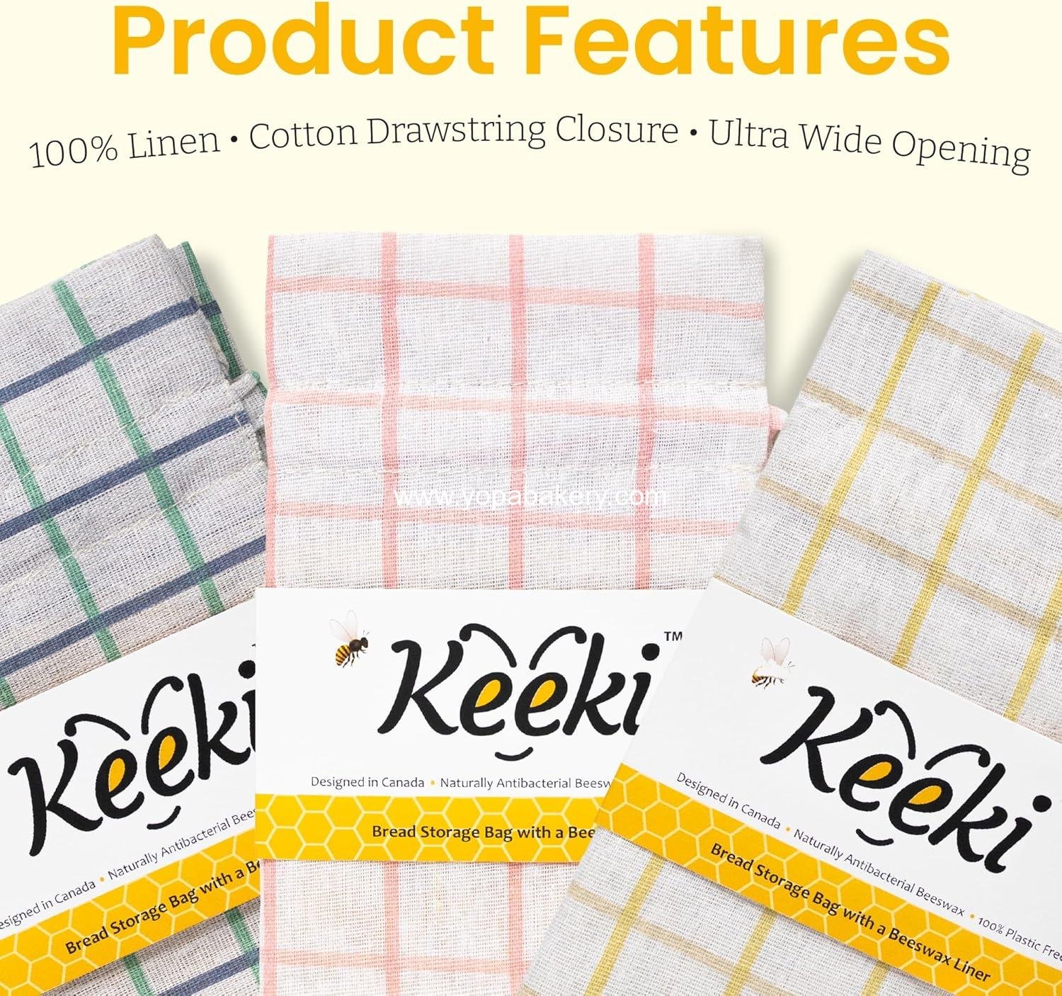 OEM Beeswax Lined Bread Bag for Homemade & Sourdough | Reusable Linen Bread Storage | Plastic-Free with Wide Drawstring Closure (Blue) - Wholesale Factory OEM Beeswax Lined Bread Bag for Homemade & Sourdough | Reusable Linen Bread Storage | Plastic-Free with Wide Drawstring Closure (Blue) - Wholesale Factory