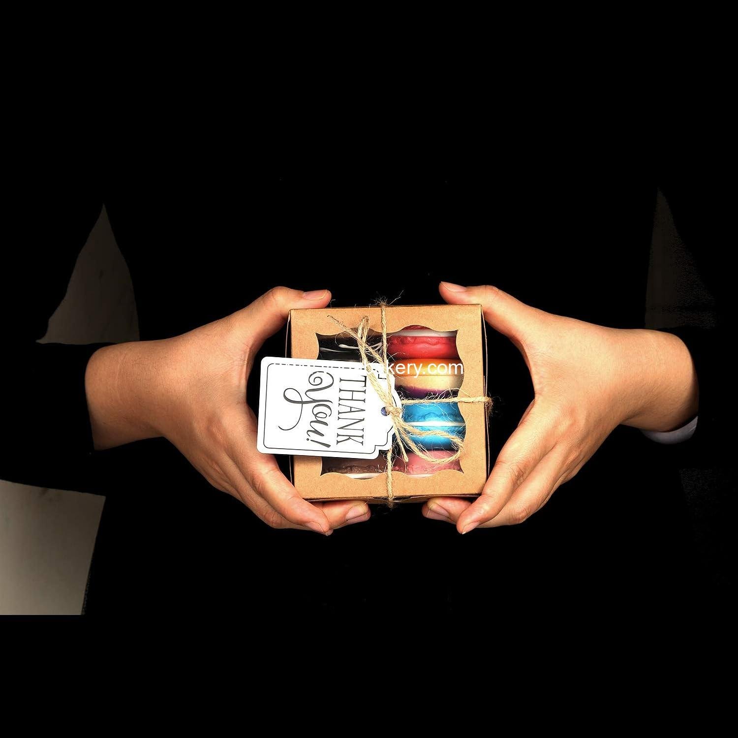 Wholesale 60 Pcs Brown Bakery Boxes with Window, Individual Cupcake Boxes 4x4x2.5 Inches, Kraft Paper Gift Boxes for Pastries, Cookies, Pies, Donuts, Macarons - Factory