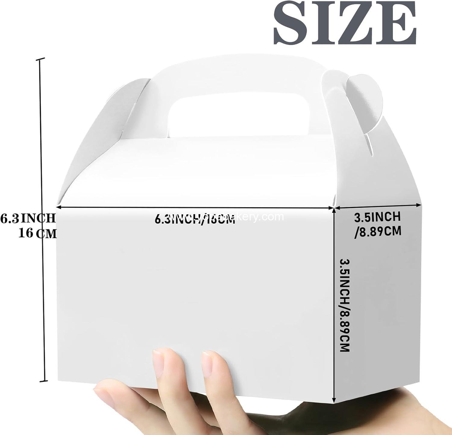 Wholesale 30-Pack White Party Favor Treat Boxes, Goodie Gable Paper Gift Boxes with Handles for Wedding, Birthday, Graduation, Baby Shower - Factory