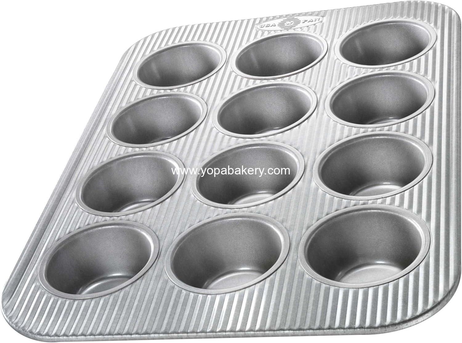 USA Pan Bakeware Muffin Pan, 12-Well, Aluminized Steel