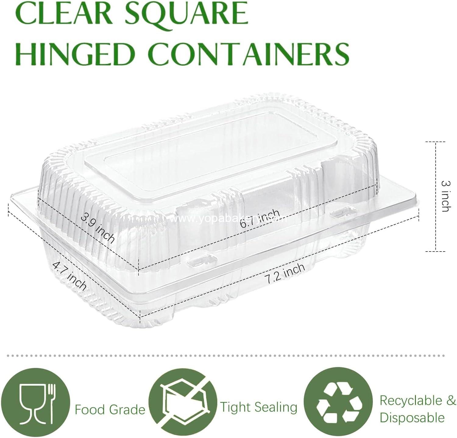 Wholesale Disposable Sturdy Plastic Hinged Food Containers with Clear Lids (40 Pack) Clamshell Take Out Loaf Containers 7.2x4.7x3 Inches To Go Dessert Box Cake Slice Salad Pastry Sandwich Container Factory Wholesale Disposable Sturdy Plastic Hinged Food Containers with Clear Lids (40 Pack) Clamshell Take Out Loaf Containers 7.2x4.7x3 Inches To Go Dessert Box Cake Slice Salad Pastry Sandwich Container Factory