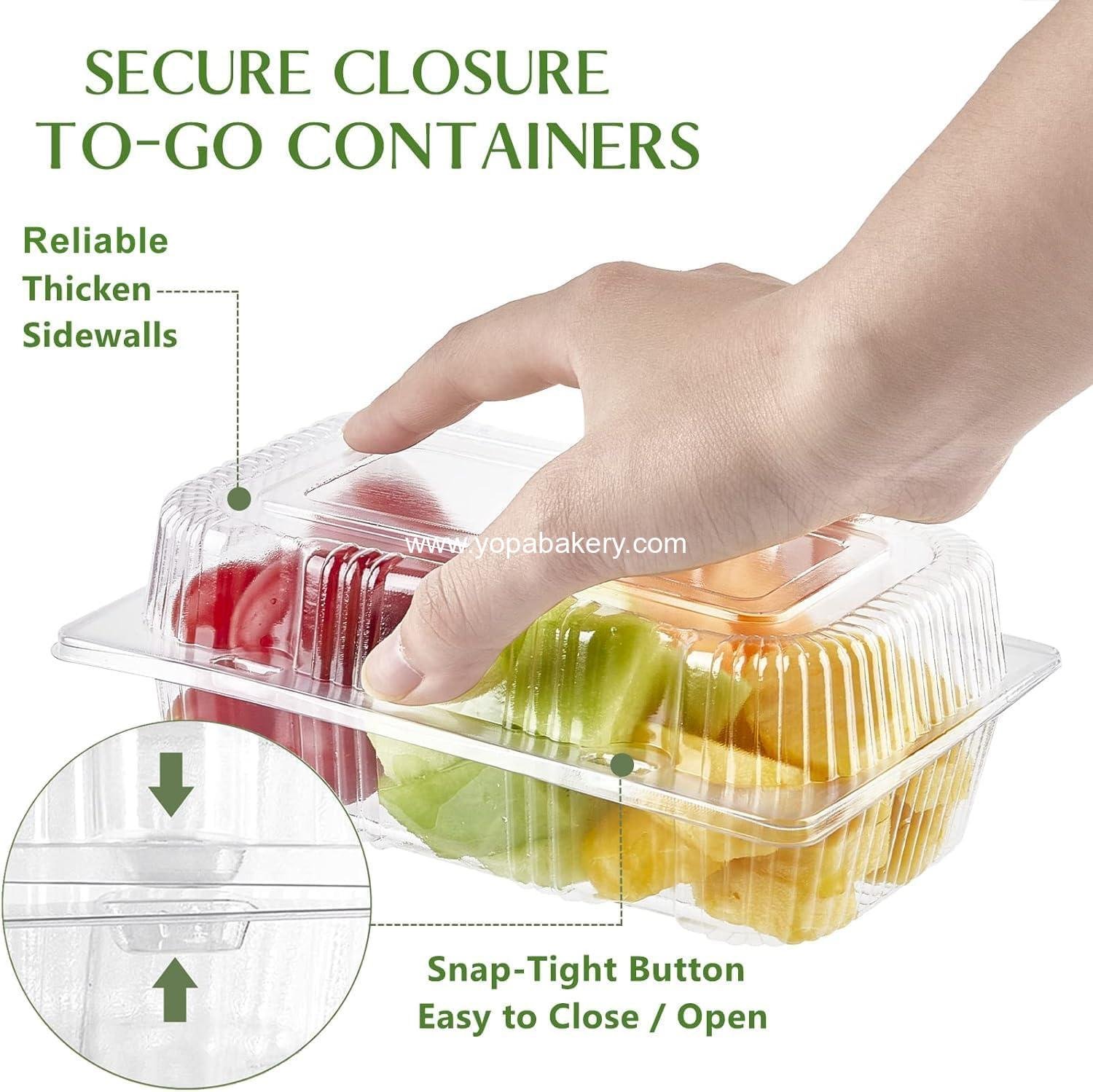 Wholesale Disposable Sturdy Plastic Hinged Food Containers with Clear Lids (40 Pack) Clamshell Take Out Loaf Containers 7.2x4.7x3 Inches To Go Dessert Box Cake Slice Salad Pastry Sandwich Container Factory Wholesale Disposable Sturdy Plastic Hinged Food Containers with Clear Lids (40 Pack) Clamshell Take Out Loaf Containers 7.2x4.7x3 Inches To Go Dessert Box Cake Slice Salad Pastry Sandwich Container Factory