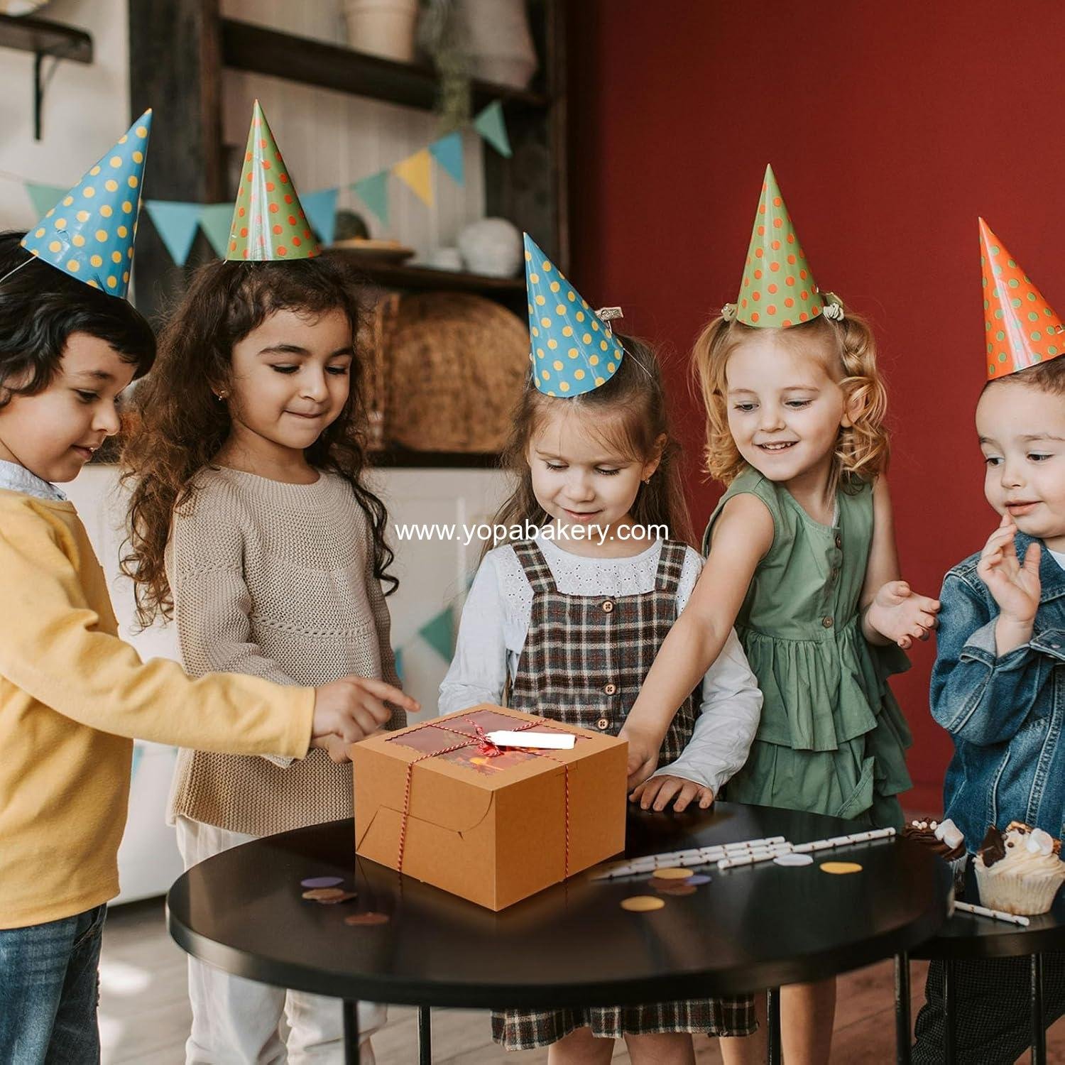 Wholesale 20Pcs 8 Inch Cake Boxes with Window, 8x8x5 Inches Brown Bakery Containers for Pastries, Pies, Cookies, Chocolates, Cupcakes, Birthday Parties, Weddings - Factory