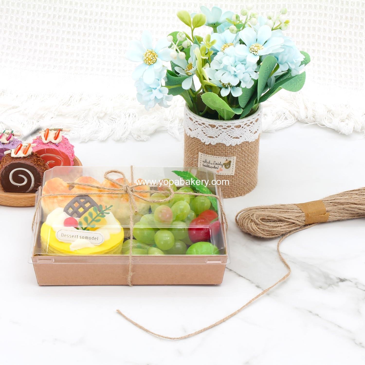 Wholesale Charcuterie Boxes with Clear Lids, 7x5 Inch Disposable Bakery Boxes with Window, Take Out Food Containers for Sandwiches, Strawberries, Cookies, Cupcakes (25, Rectangle-Brown) Factory