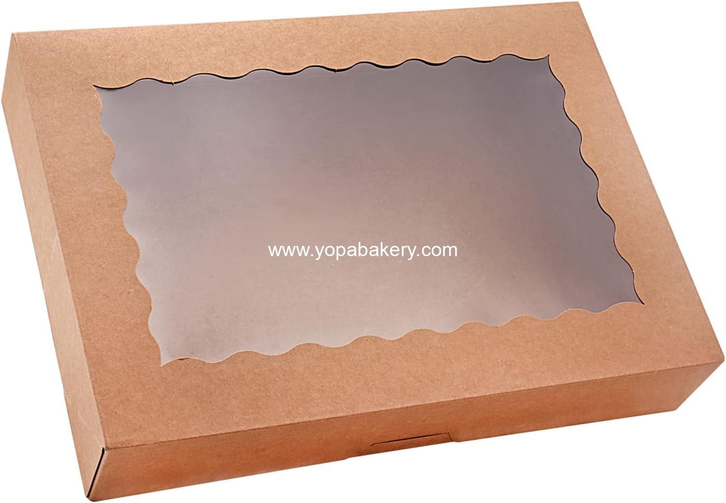 Wholesale 20-Pack Bakery Boxes with Window, 12" x 8" x 2.5" Cookie and Treat Boxes, Large Donut Boxes for Muffins and Pastries (Brown) Factory