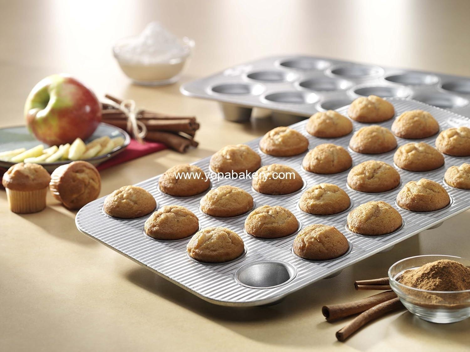 Wholesale Mini Cupcake and Muffin Pan 24-Well, Nonstick Quick Release Coating, Aluminized Steel, Factory