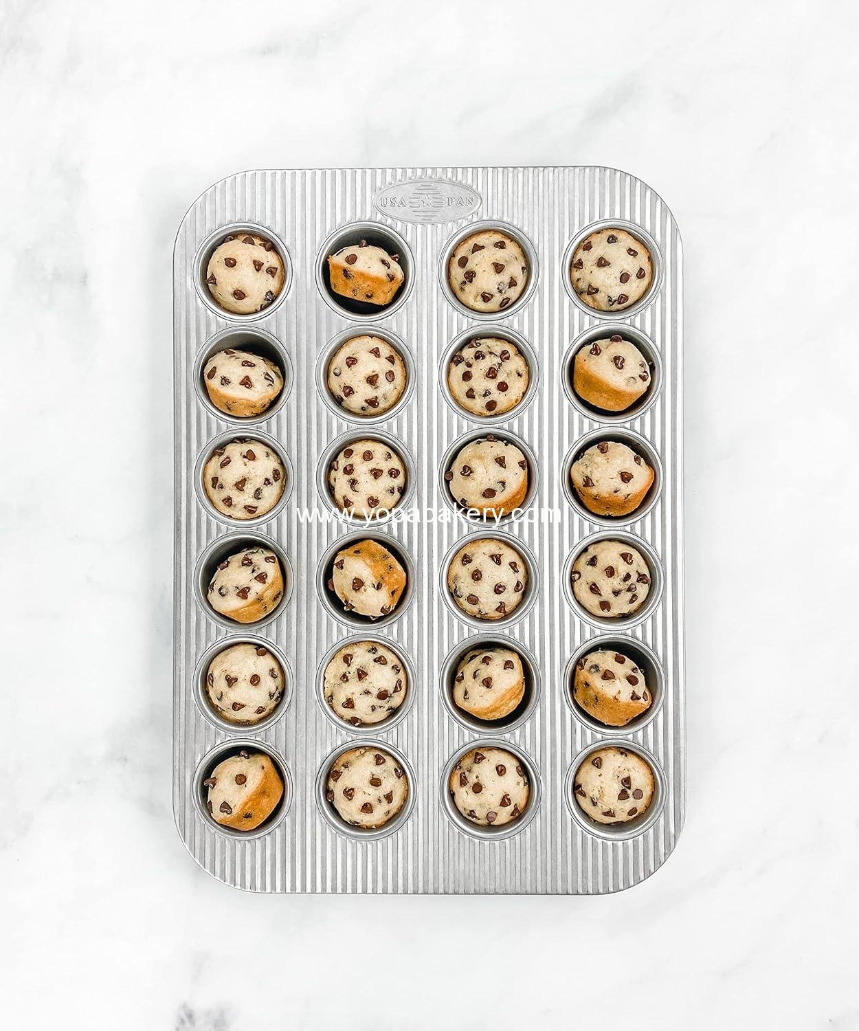 Wholesale Mini Cupcake and Muffin Pan 24-Well, Nonstick Quick Release Coating, Aluminized Steel, Factory