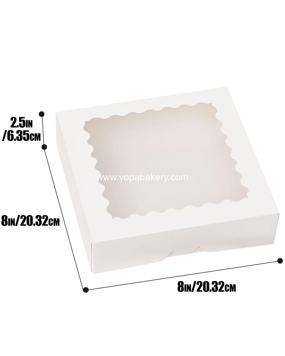 Wholesale 8x8x2.5 Inch White Pastry Boxes with Window for Donuts and Pies, 12 Pcs Bakery Auto-pop Up, Factory
