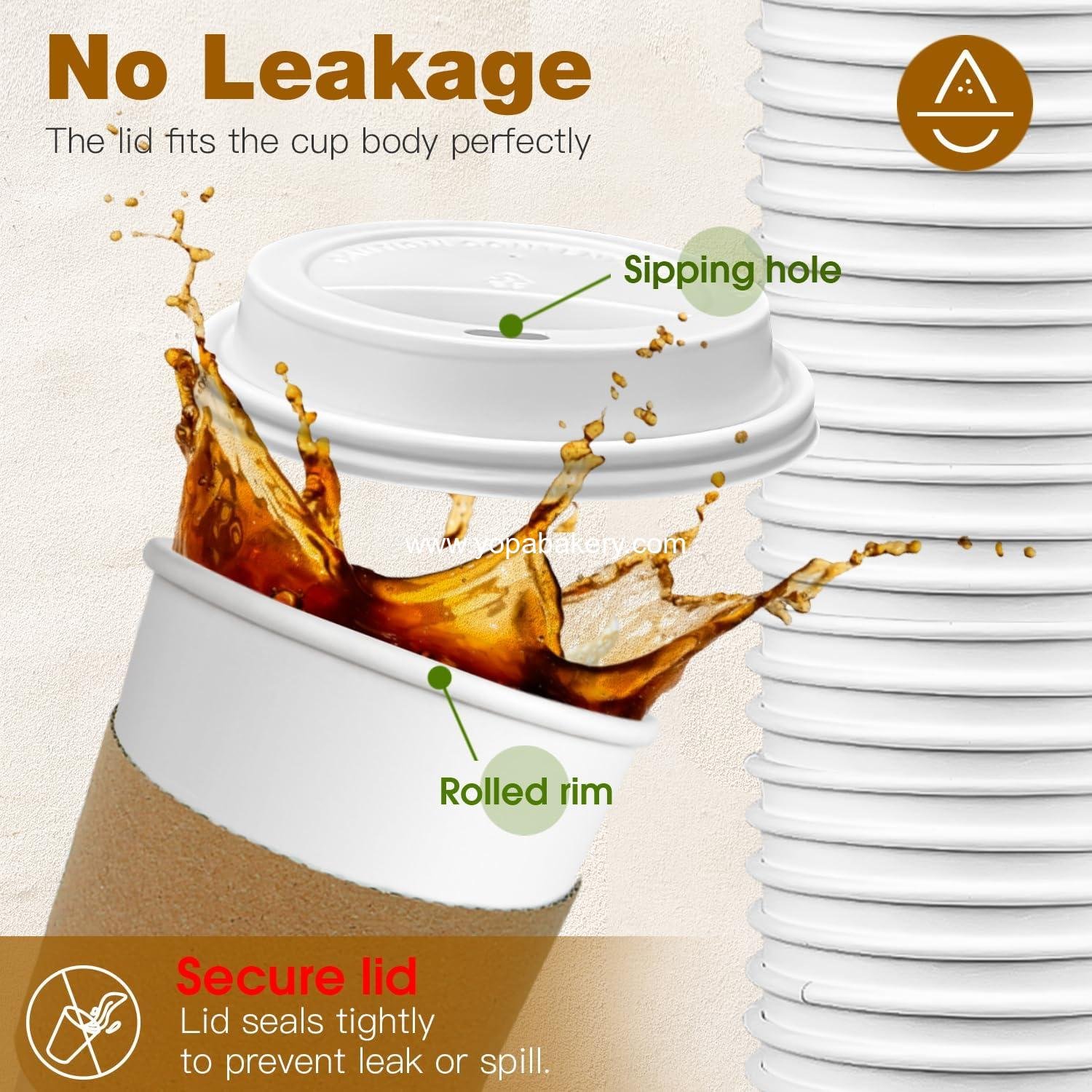 Wholesale 100 Pack 16 oz Disposable Coffee Cups with Lids and Sleeves, Leak-Proof Insulated Paper Cups for Hot Beverages, Coffee Bar Accessories Factory