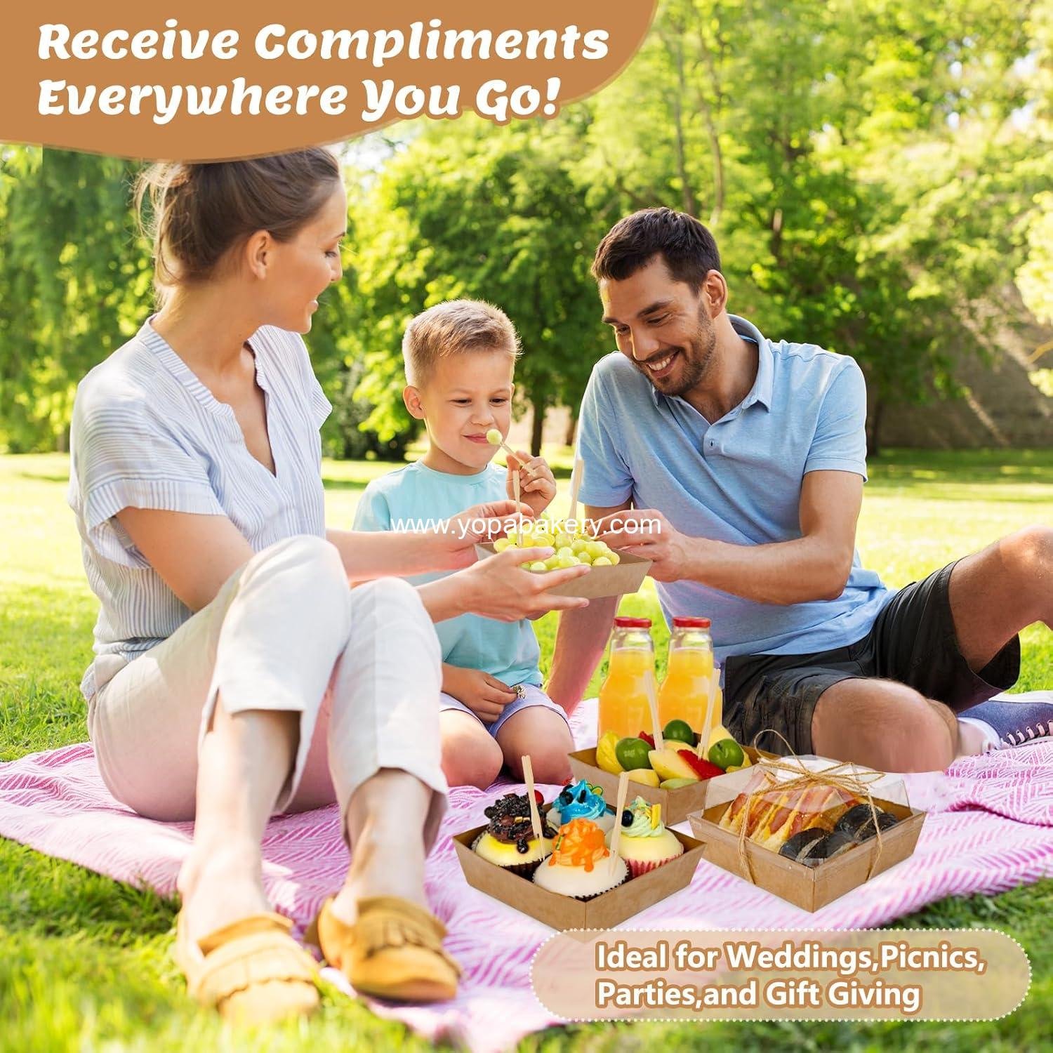 Wholesale 24 Pack Small Charcuterie Boxes with Clear Lids, Mini Disposable Food Containers, Ideal for Sandwiches, Cookies, Sushi, Cake Slices, and Strawberries - Factory