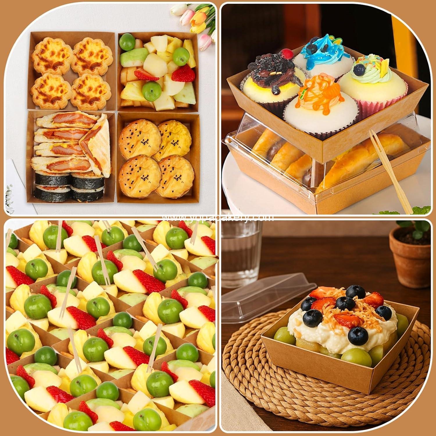 Wholesale 24 Pack Small Charcuterie Boxes with Clear Lids, Mini Disposable Food Containers, Ideal for Sandwiches, Cookies, Sushi, Cake Slices, and Strawberries - Factory