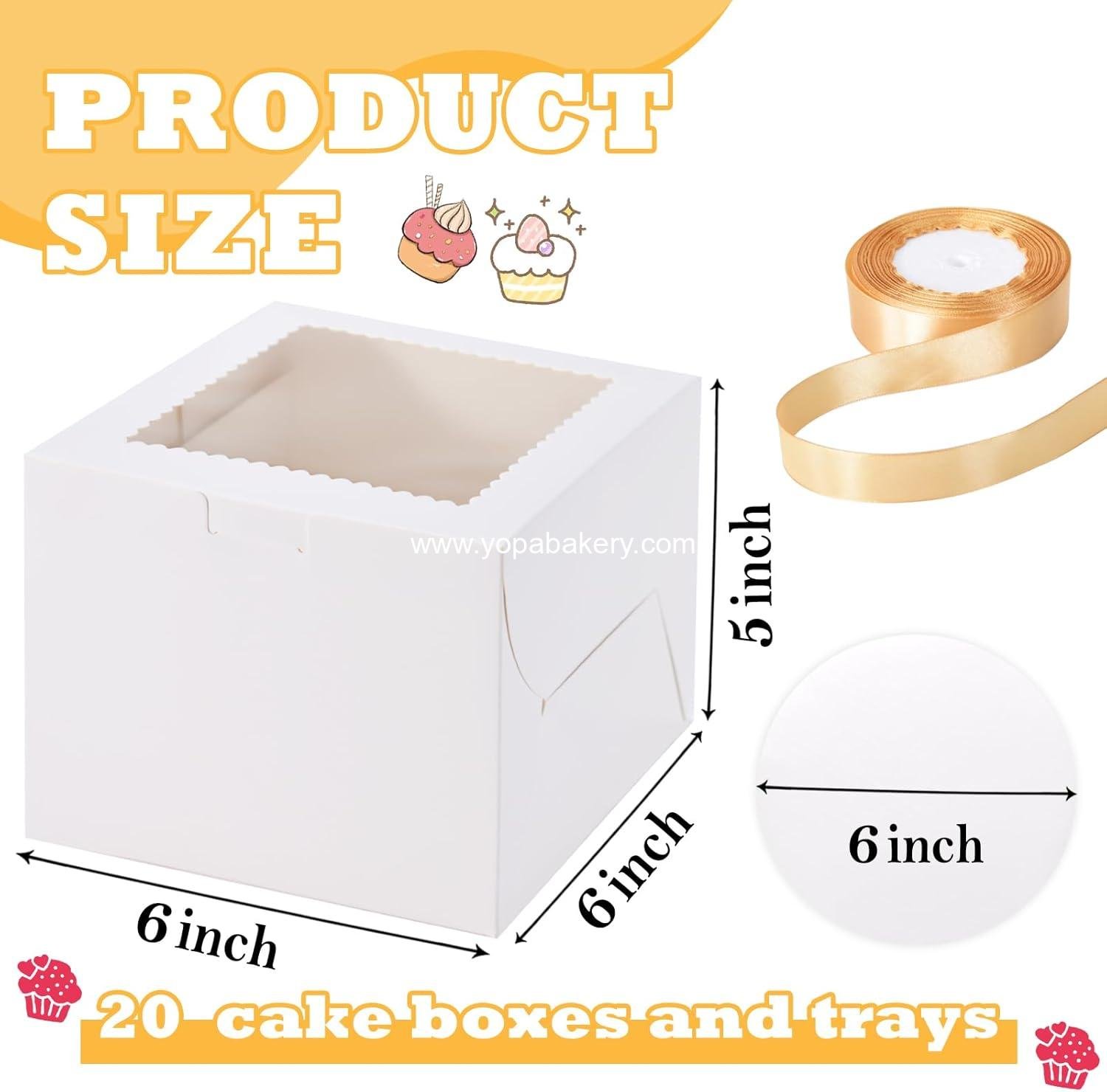 Wholesale 40pcs Mini Cake Boxes 6x6x5 inch with Cake Boards (20 Boxes & 20 Boards) Small Cake Boxes with Lids Bakery Boxes with Window for Christmas Thanksgiving Factory Wholesale 40pcs Mini Cake Boxes 6x6x5 inch with Cake Boards (20 Boxes & 20 Boards) Small Cake Boxes with Lids Bakery Boxes with Window for Christmas Thanksgiving Factory