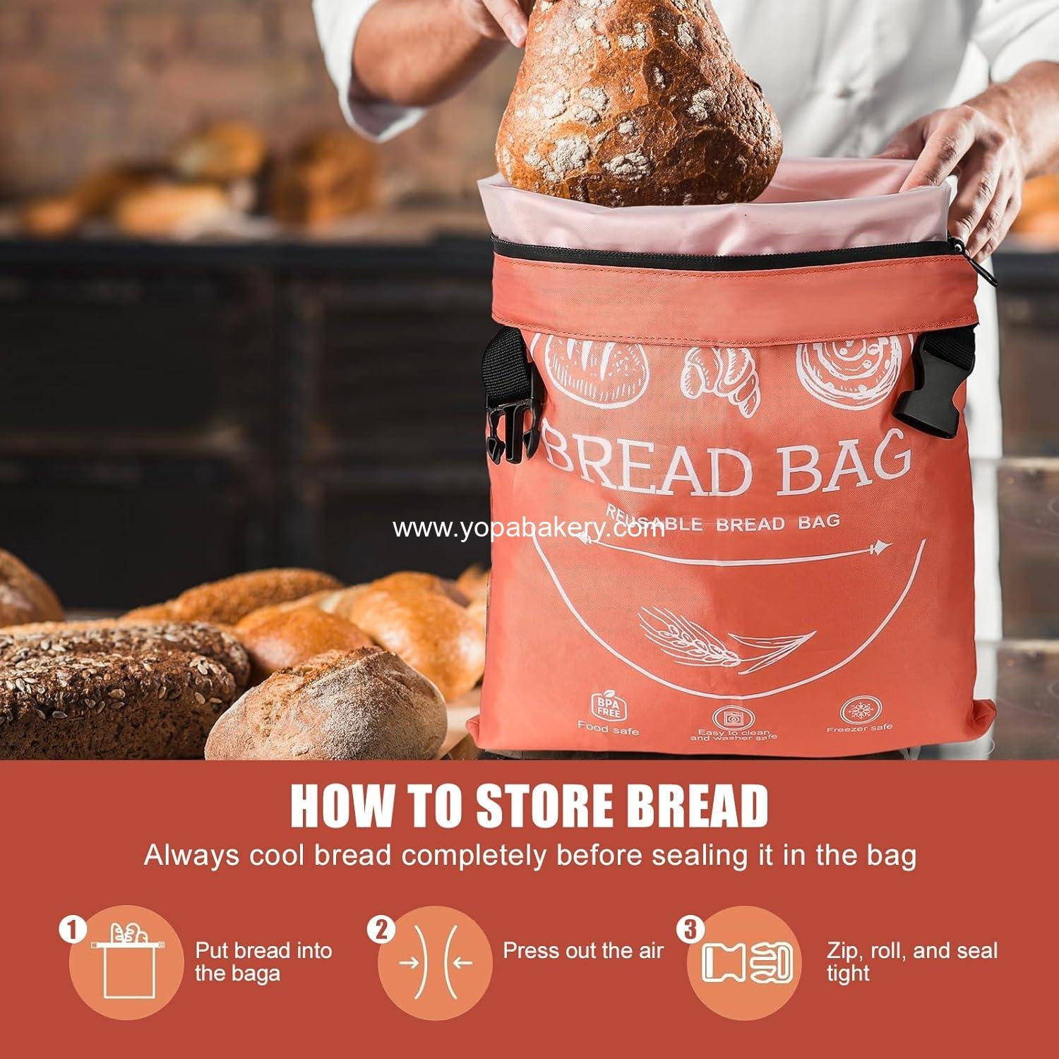 OEM Reusable Bread Bags for Homemade Bread & Sourdough - Linen Cover, Freezer-Safe Storage to Keep Bread Fresh for Days (XL, Orange) - Factory